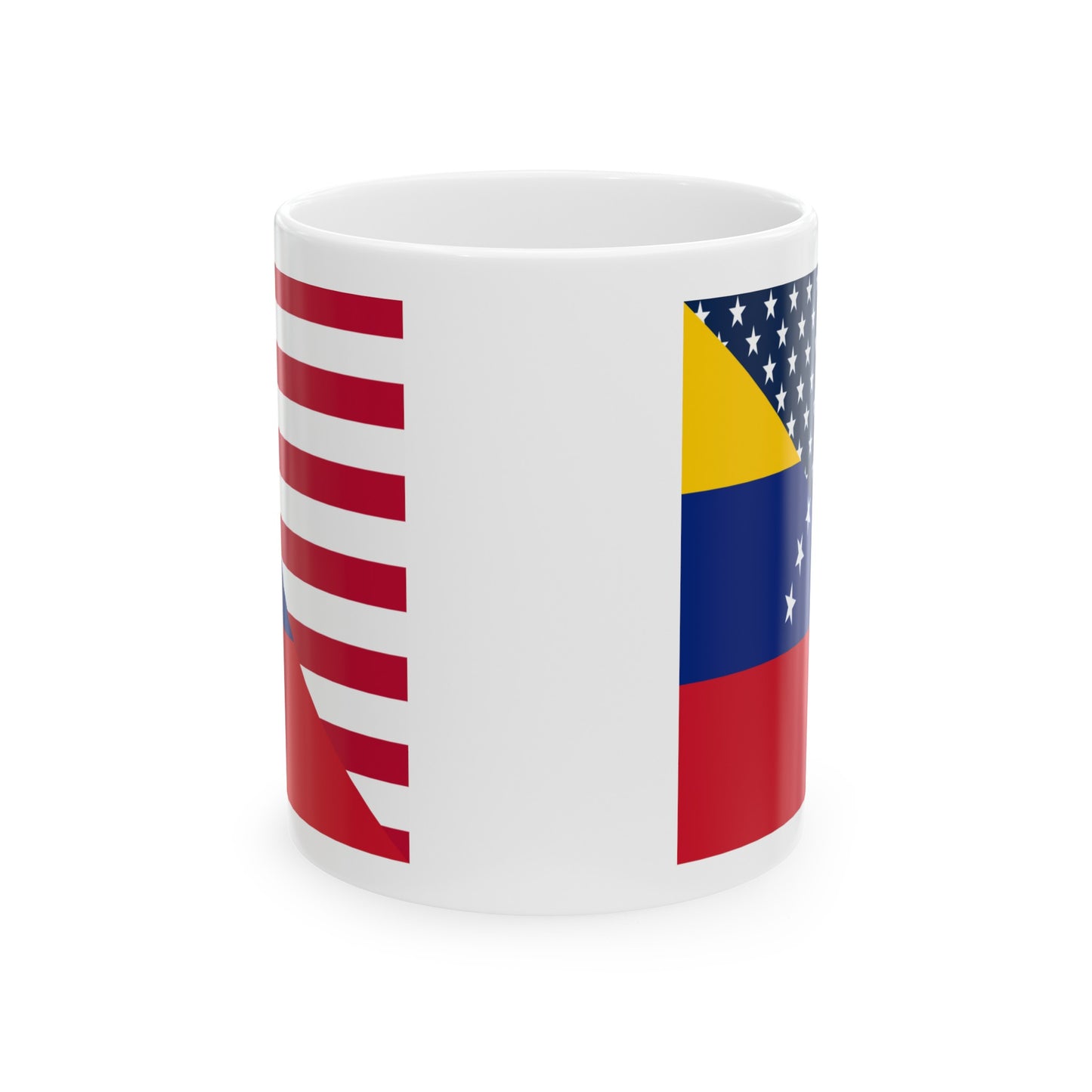 Venezuela American Flag Half Venezuelan USA Ceramic Mug 11oz, 15oz Cup