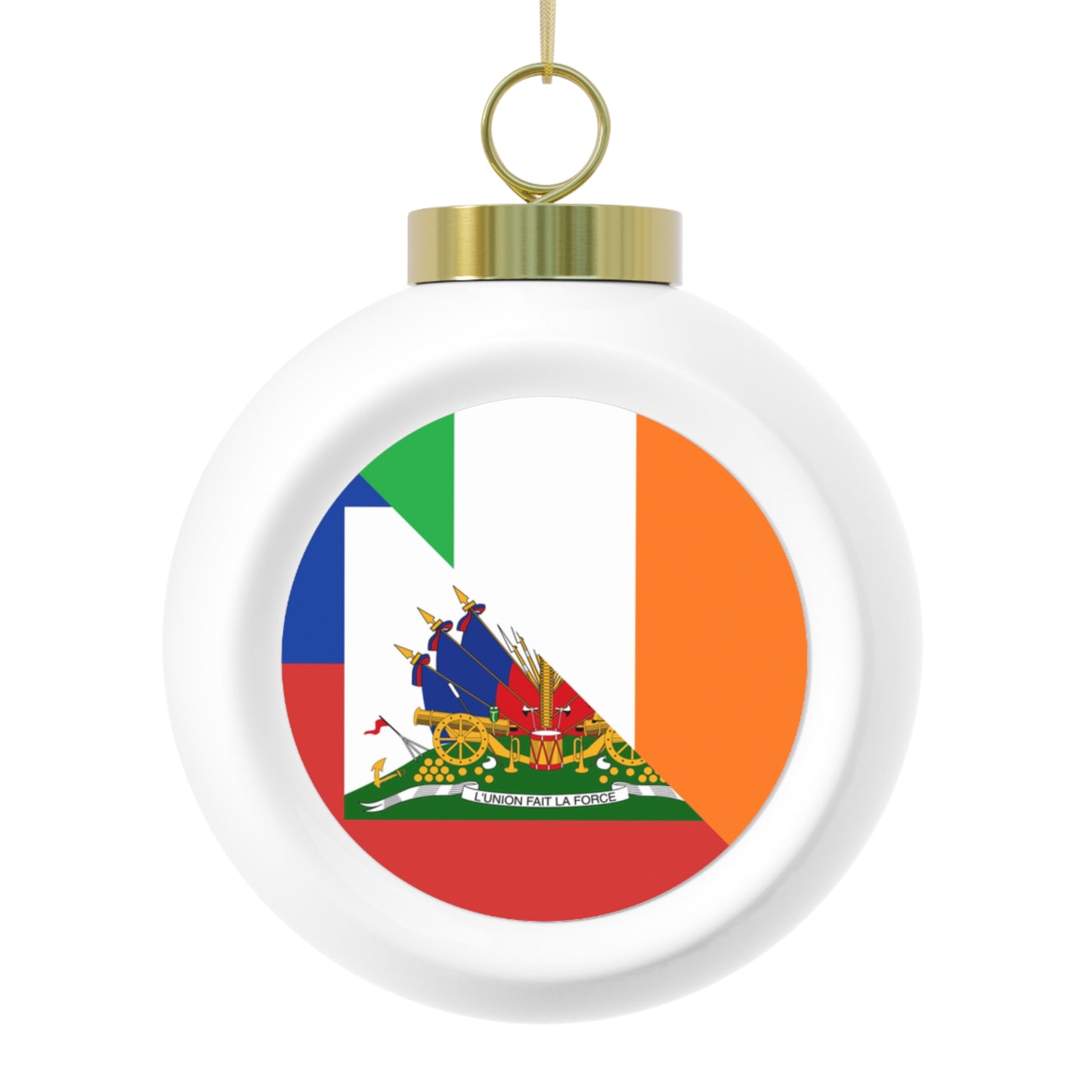 Haitian Irish Flag Half Haiti Ireland Christmas Tree Ball Ornament