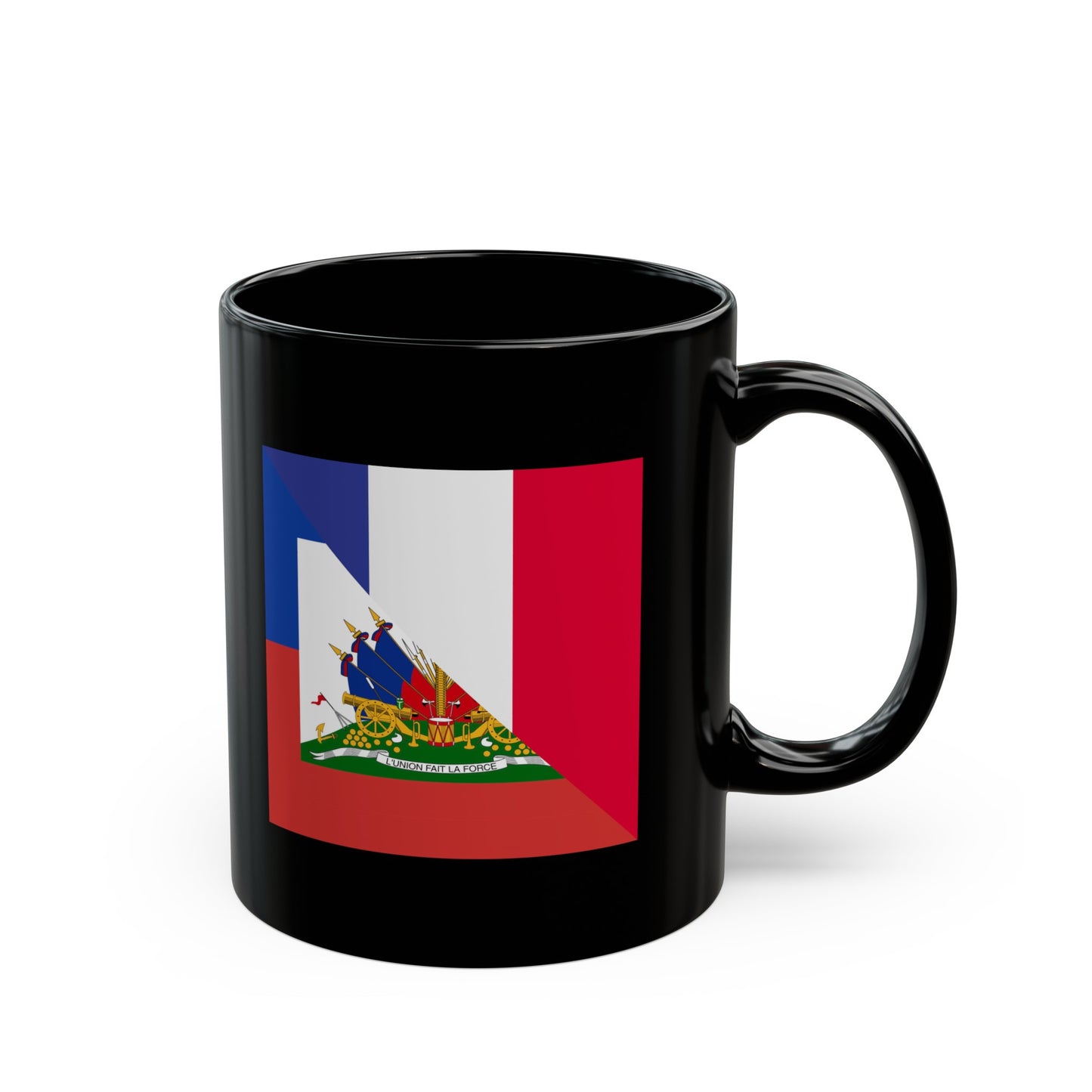 Haitian French Flag Half Haiti France Black Mug (11oz, 15oz)