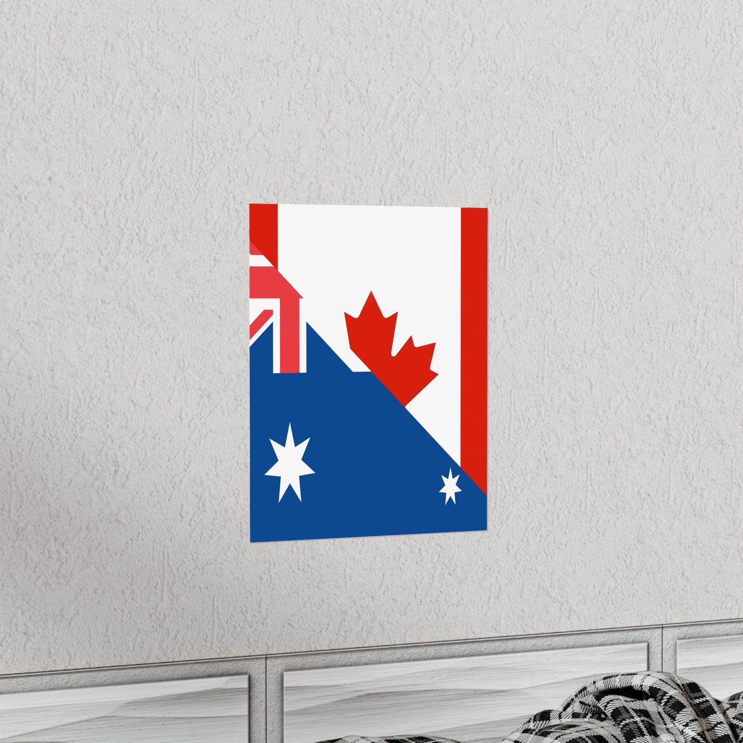 Australian Canadian Flag Half Australia Canada Premium Matte Poster