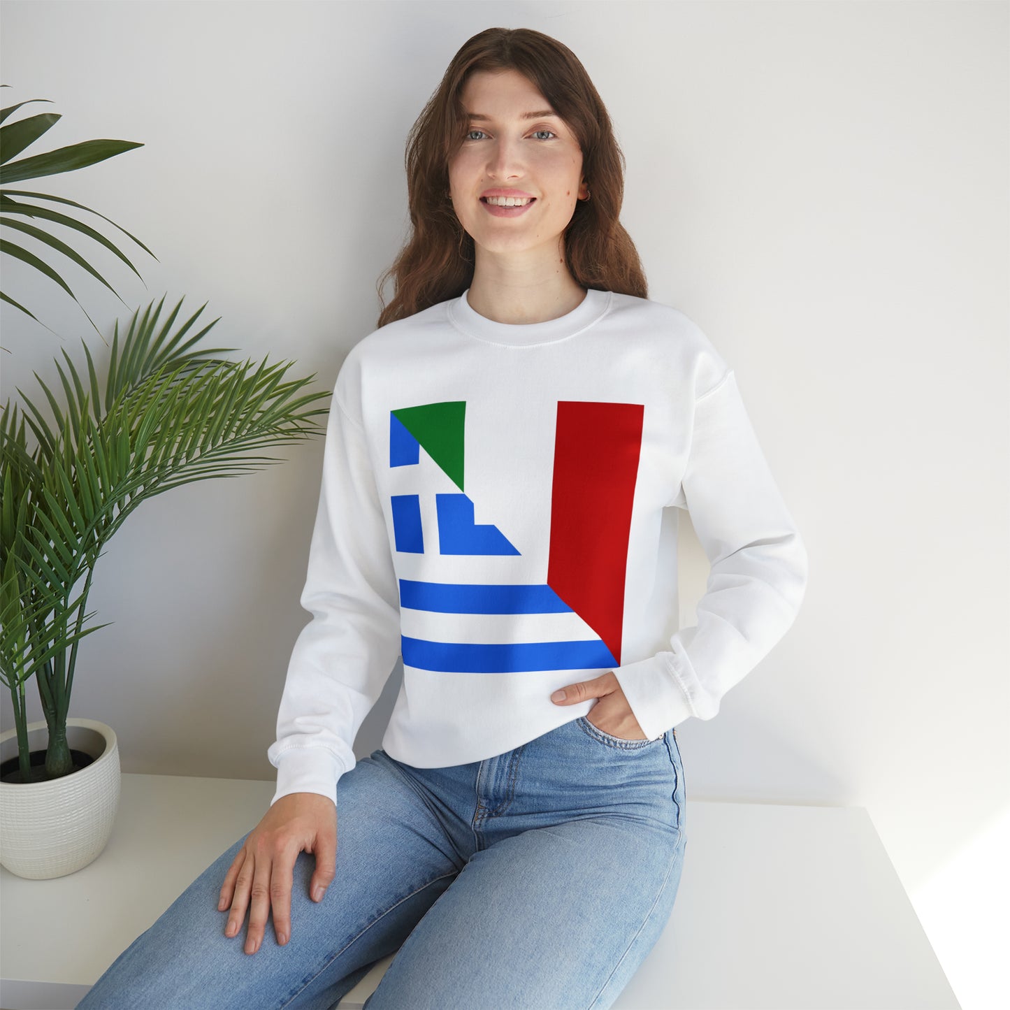 Greek Italian Flag Half Greece Italy Unisex Sweatshirt