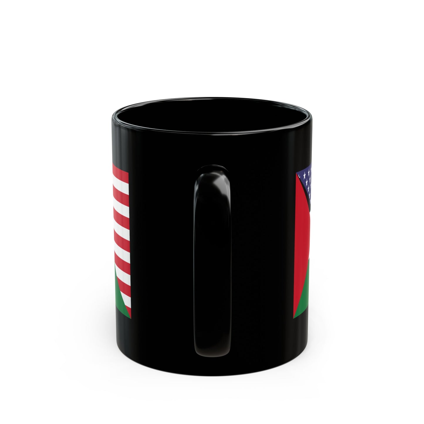 Palestine USA Flag Palestinian American Black Mug (11oz, 15oz)