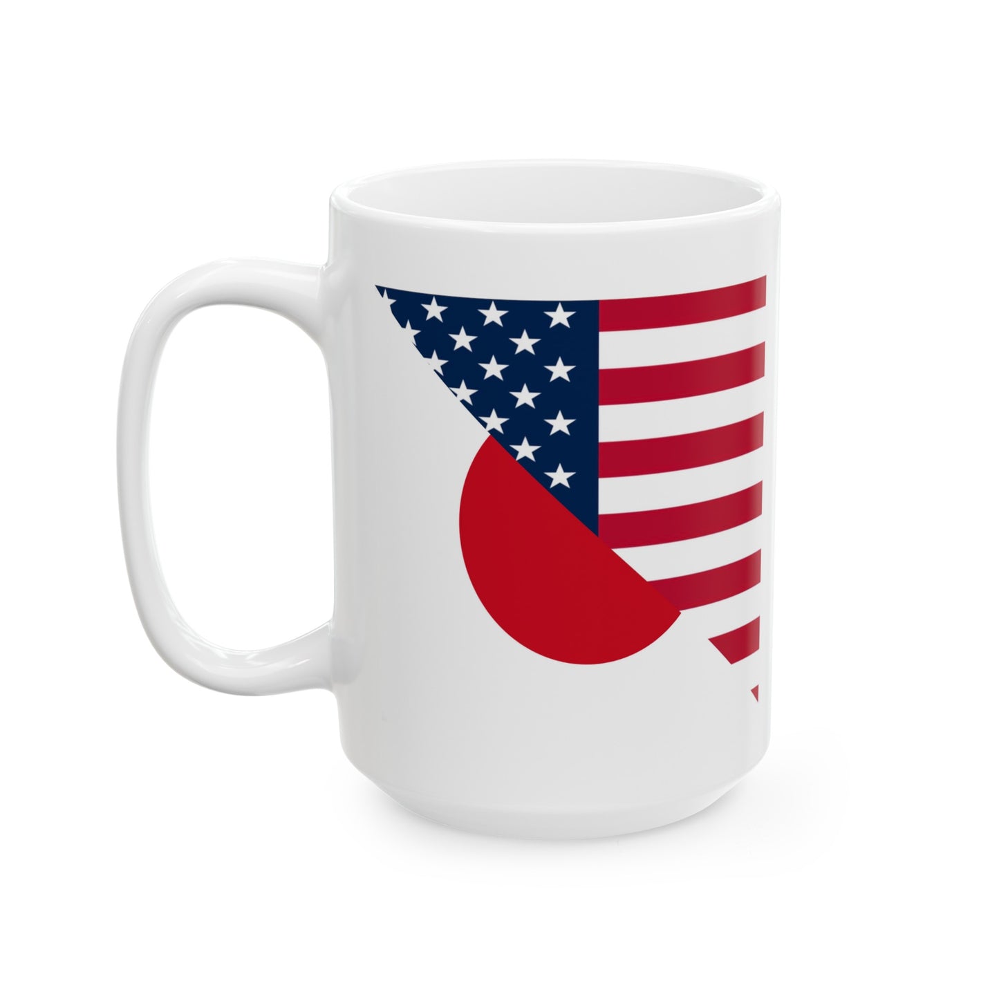 Japan America Flag | Half Japanese USA Flag Ceramic Mug 11oz, 15oz Cup