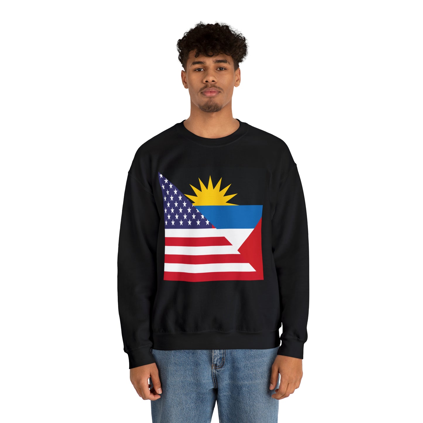 Antigua and Barbuda American Flag Antiguan USA Unisex Sweatshirt