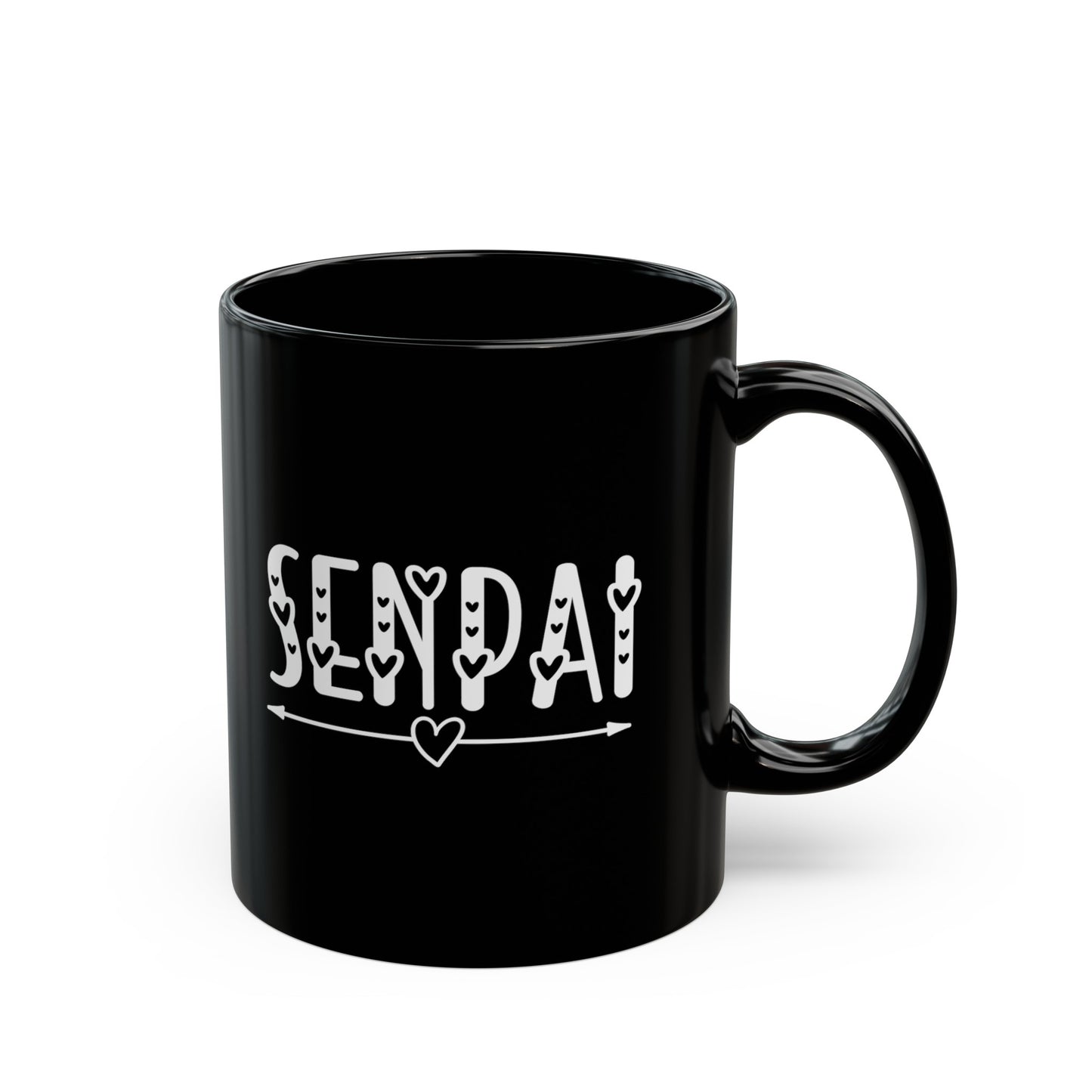 Senpai Hearts Anime Black Mug (11oz, 15oz)