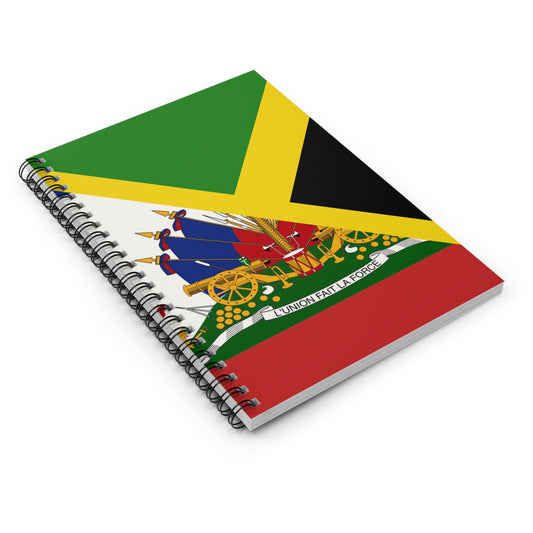 Haiti Jamaica Flag Haitian Jamaican Spiral Notebook - Ruled Line