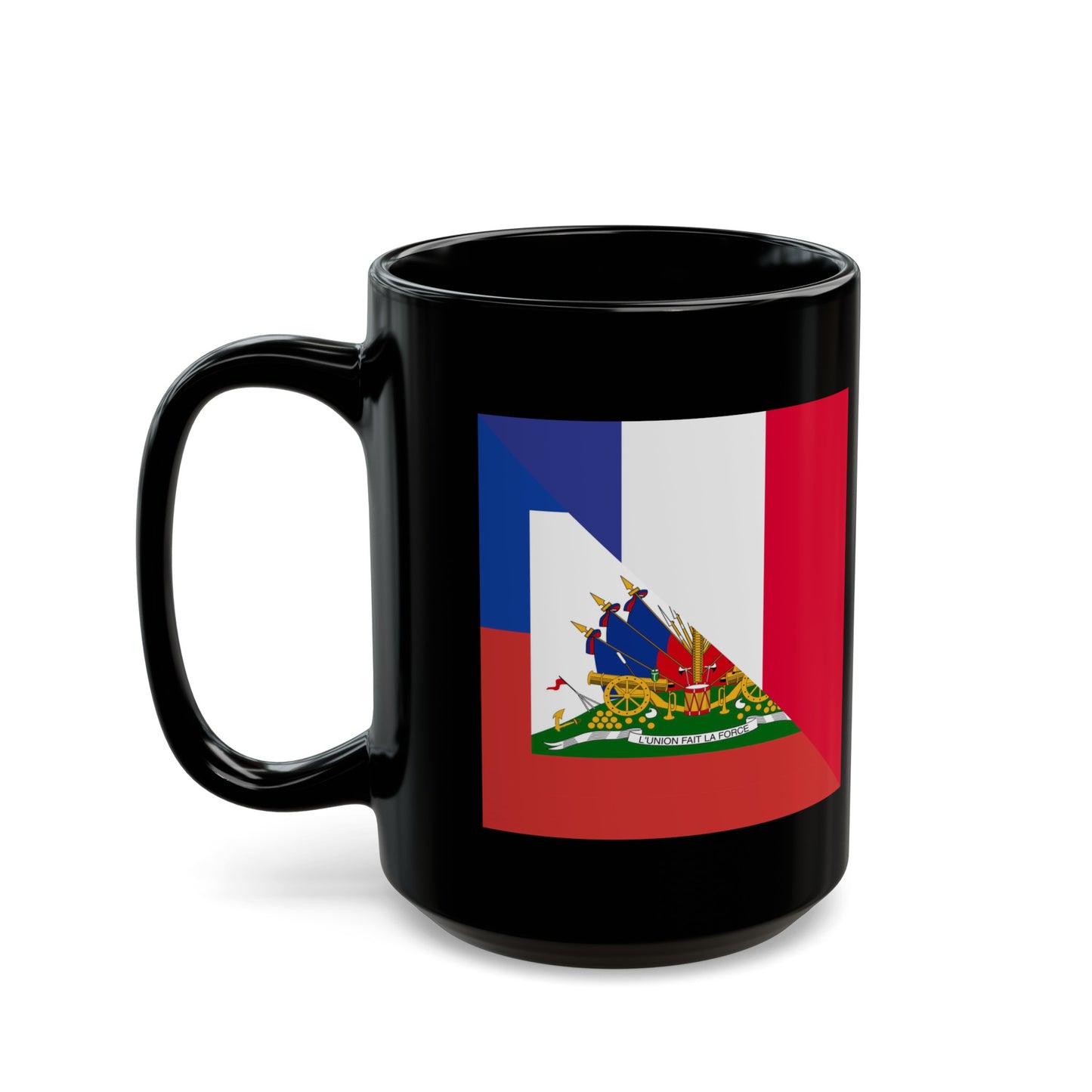 Haitian French Flag Half Haiti France Black Mug (11oz, 15oz)