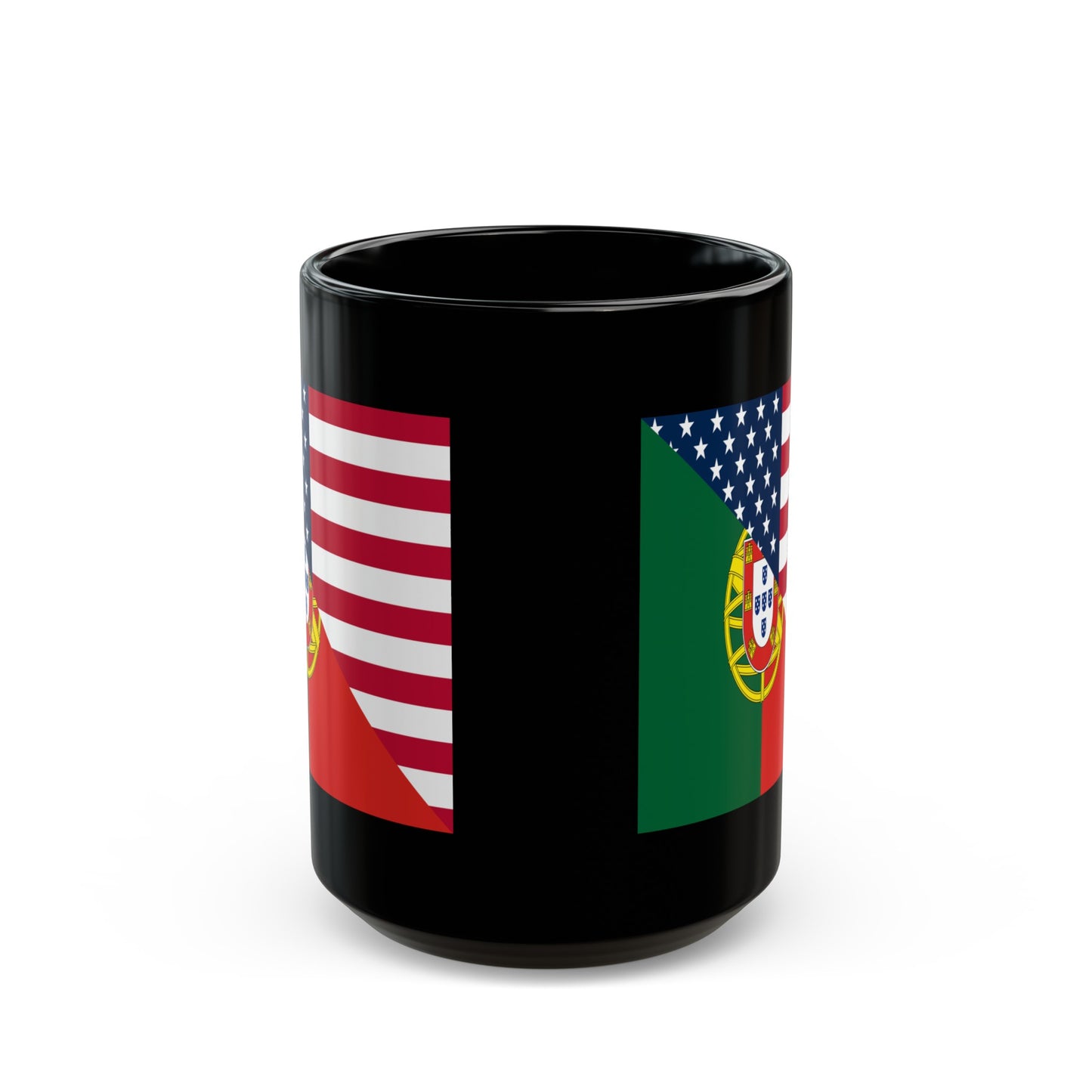 Portugal American Flag Half Portuguese USA Black Mug (11oz, 15oz)