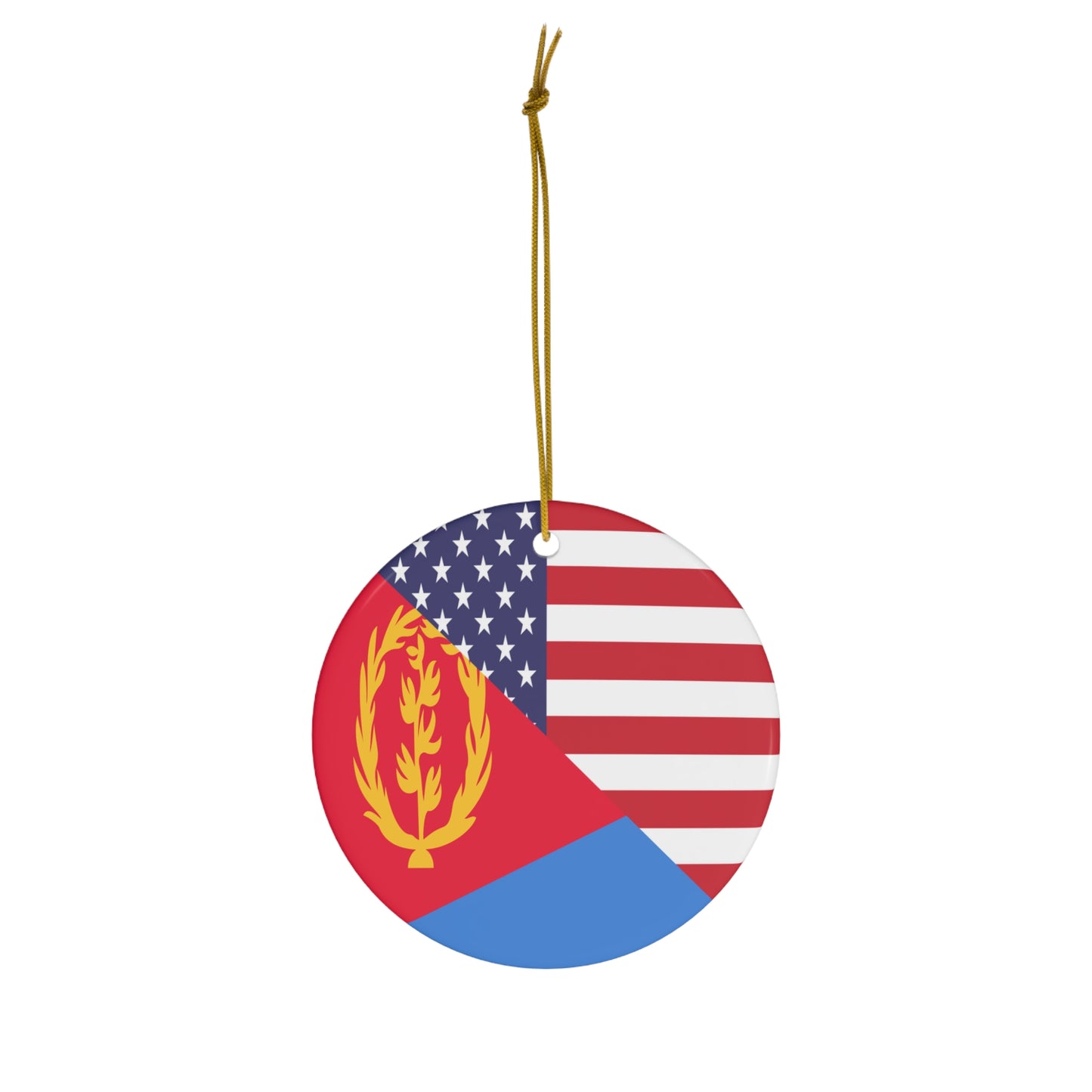 Eritrean American Flag Eritrea USA Ceramic Ornament | Christmas Tree Ornaments