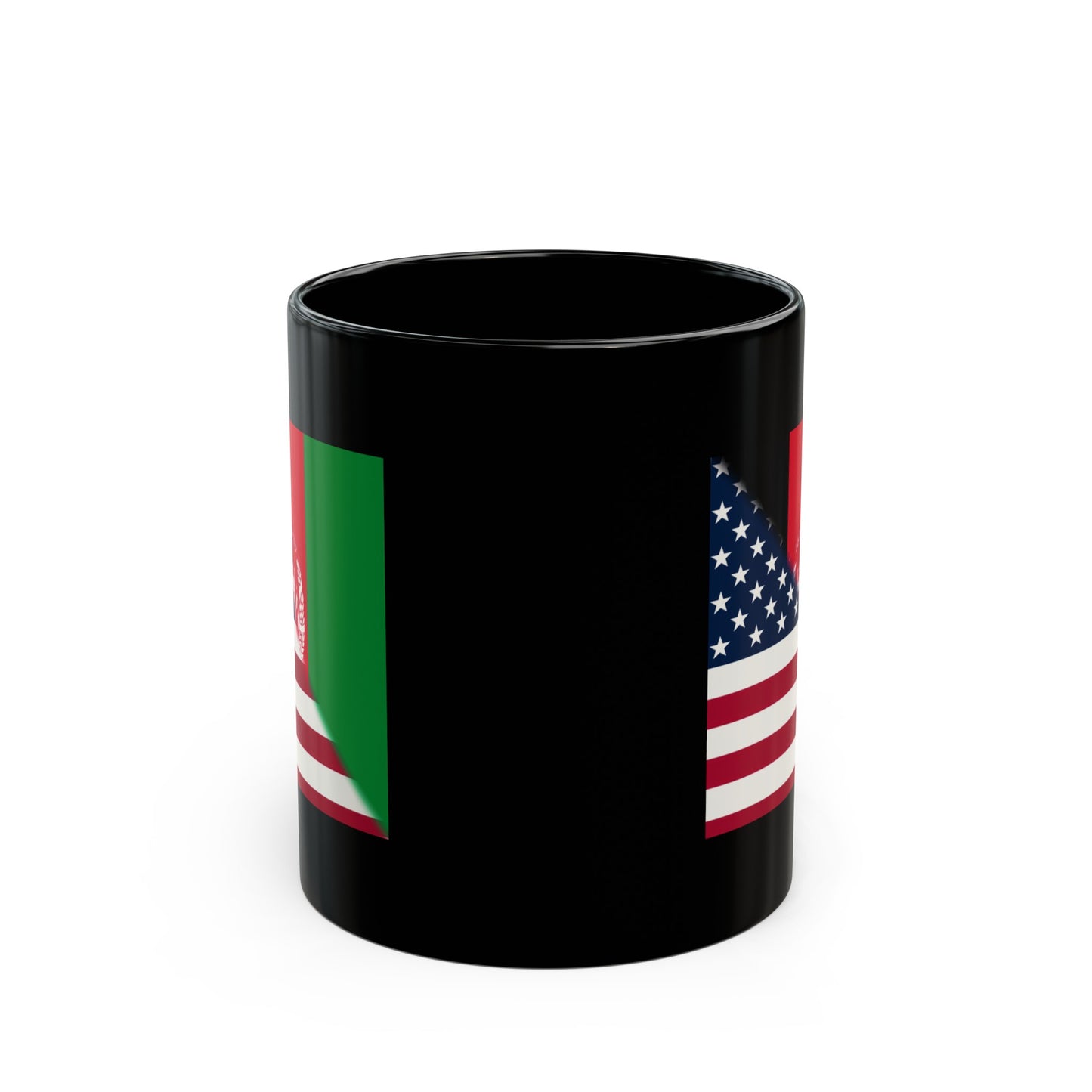 Afghan USA Flag Afghanistan American Black Mug (11oz, 15oz)