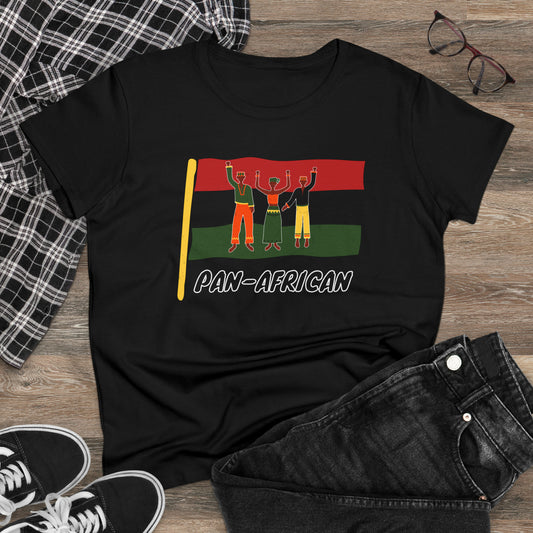 Women's Pan African Diaspora Flag Cotton Tee Shirt
