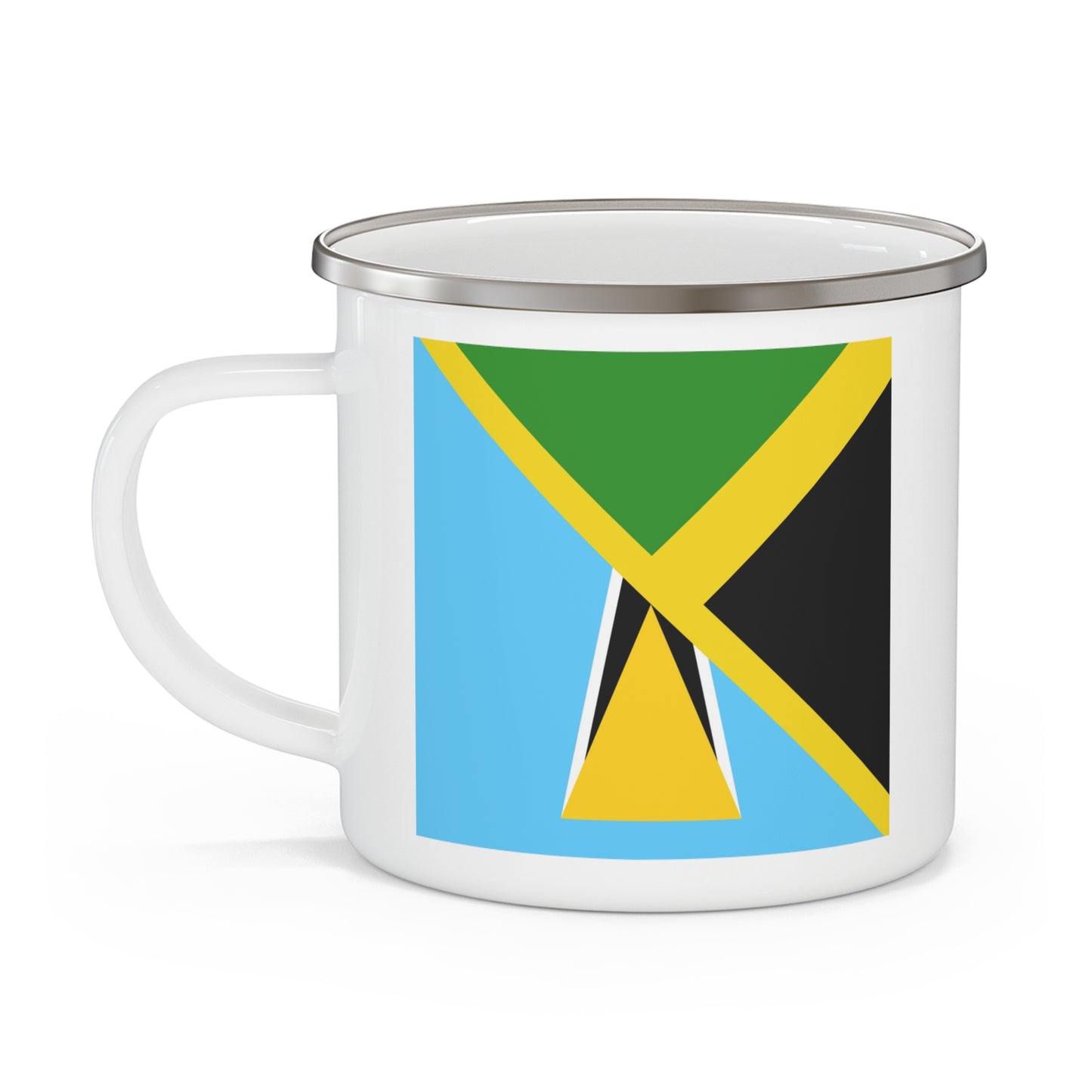 Jamaica St Lucia Flag Jamaican 12oz Enamel Mug