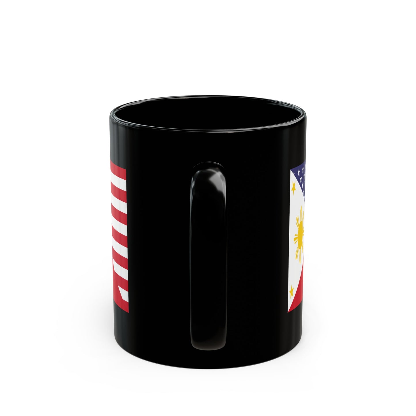 Filipino American Flag Half Philippines USA Black Mug (11oz, 15oz)