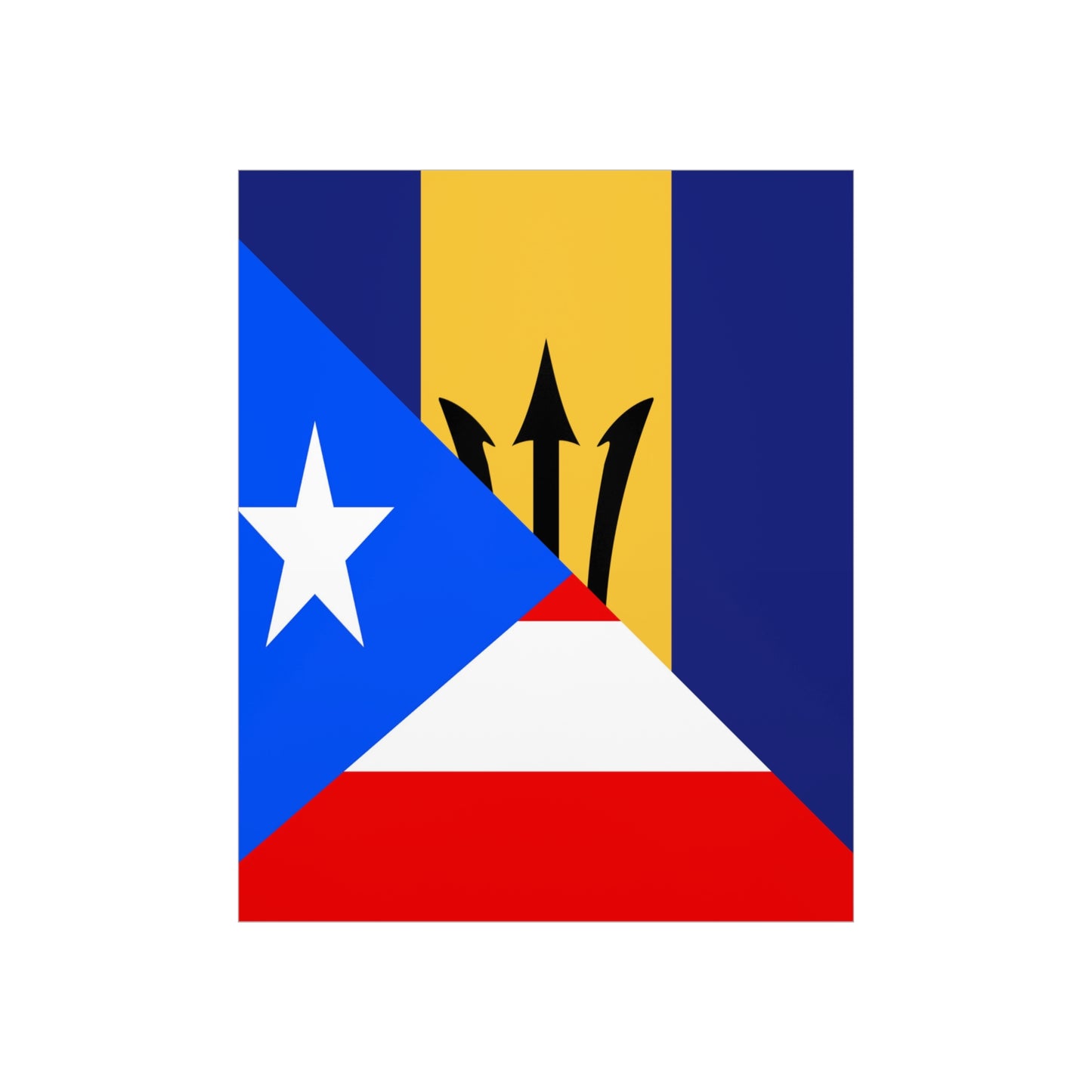 Bajan Puerto Rican Flag Puerto Rico Barbados Premium Matte Poster