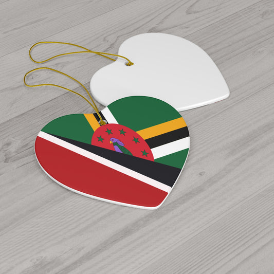 Trinidad Dominica Flag Trini Tobago Ceramic Ornament | Christmas Tree Ornaments