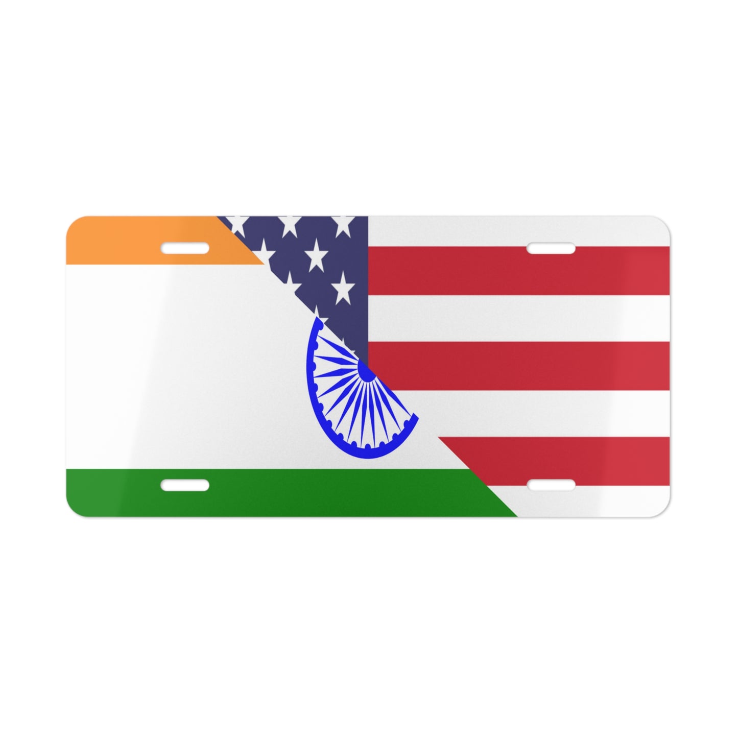 India USA Flag Vanity Plate Indian American Vehicle Car Accessory