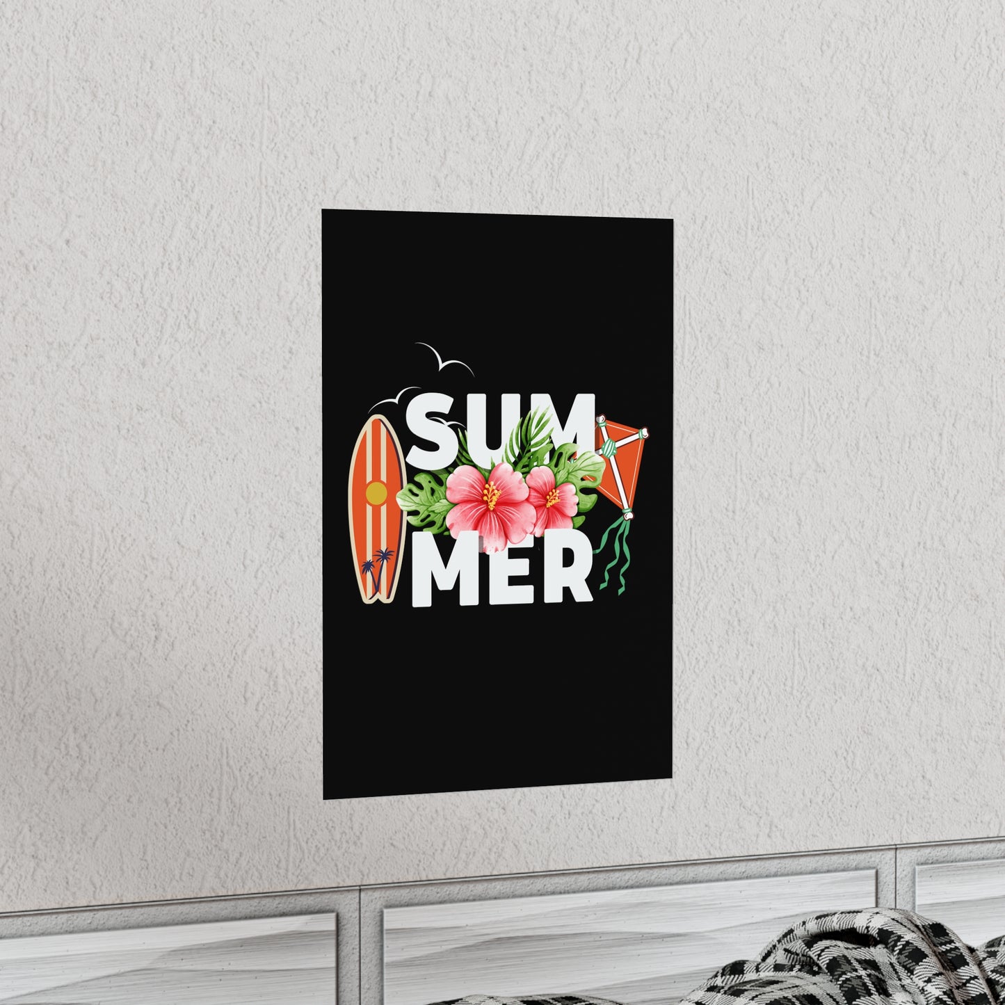 Summer Surfboard and Kite 2 Premium Matte Poster