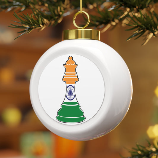 Indian Queen Flag Chess Piece India Christmas Tree Ball Ornament