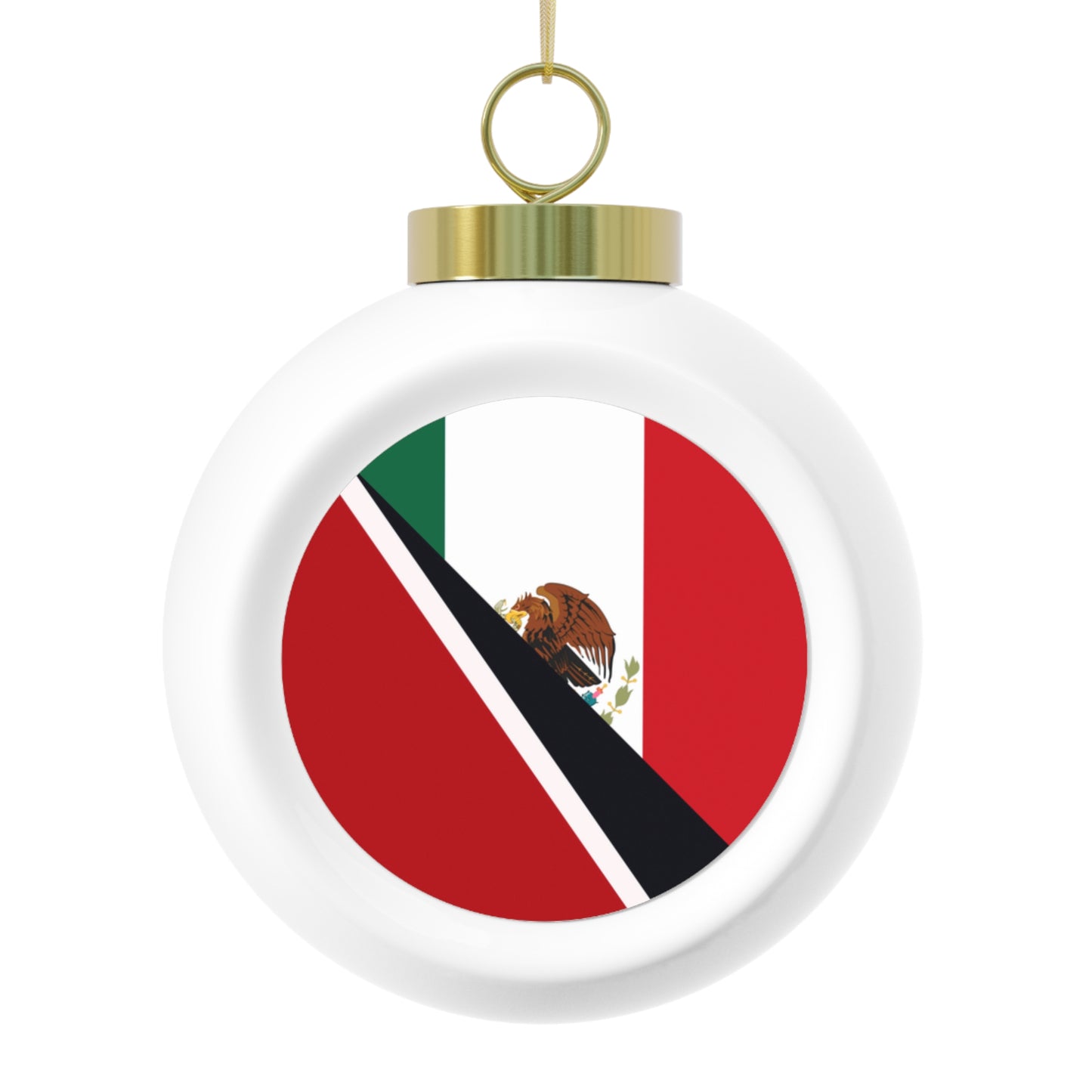 Trini Mexican Flag Half Trinidad Tobago Mexico Christmas Tree Ball Ornament