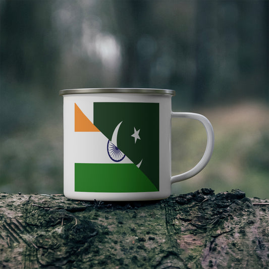 Pakistani Indian Flag Pakistan India 12oz Enamel Mug