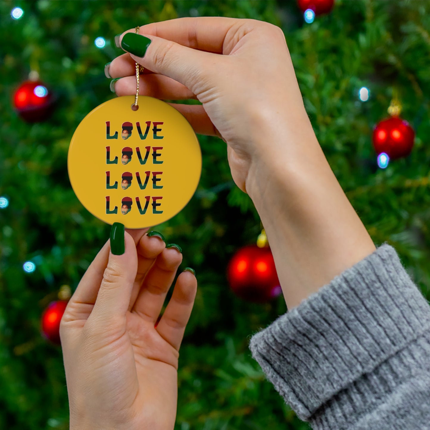 Black Love | Black Joy Ceramic Ornament | Christmas Tree Ornaments