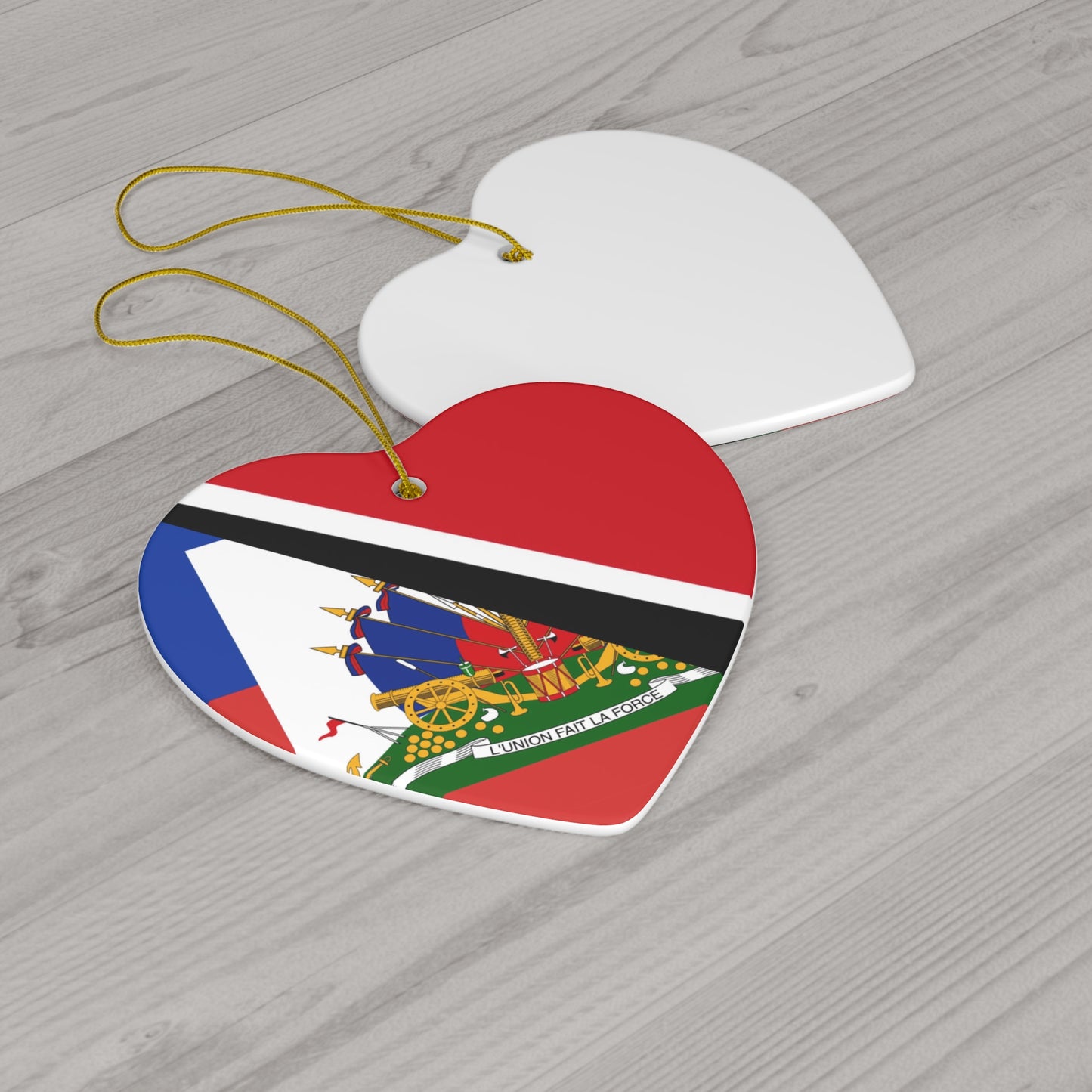 Haitian Trinidad and Tobago Flag Haitian Trini Ceramic Ornament | Christmas Tree Ornaments