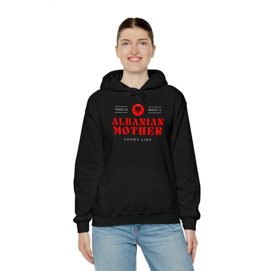 Albanian Mother Looks Like Albania Flag Mothers Day Hoodie | Unisex Pullover Hooded Sweatshirt