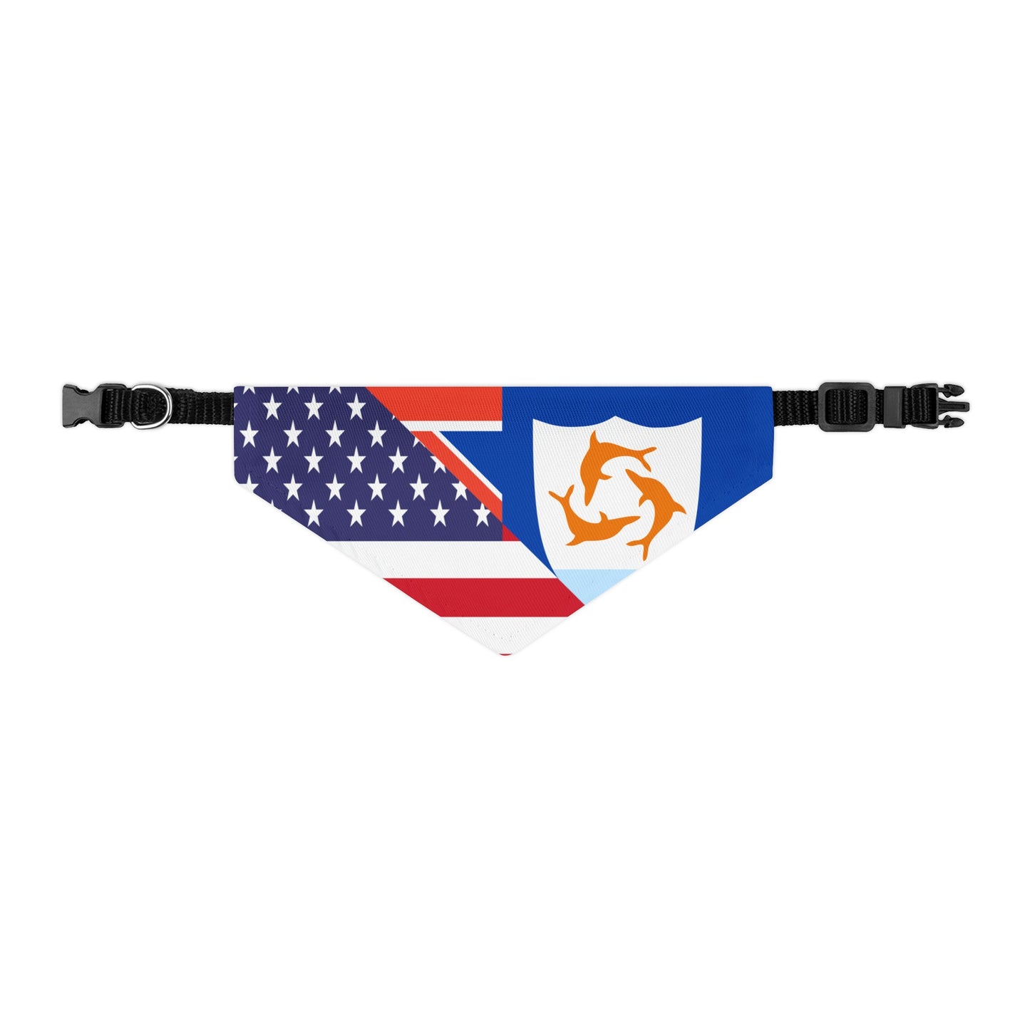 Anguilla American Flag Pet Bandana Collar | Anguillan Dog Cat Animal