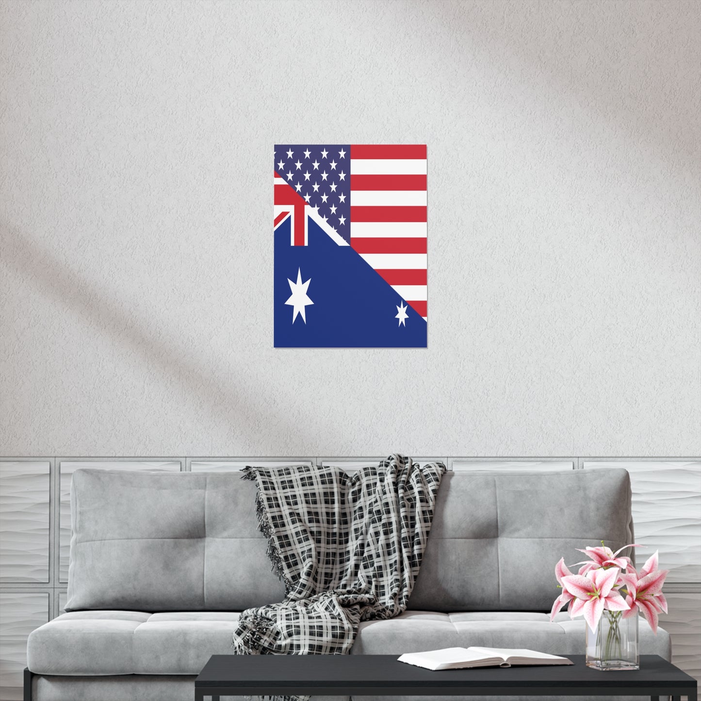 Australian American Flag Australia USA Premium Matte Poster