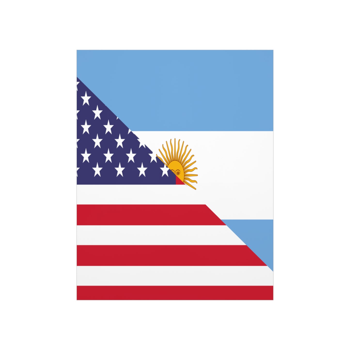 Argentina American Flag Argentinian USA Half Premium Matte Poster