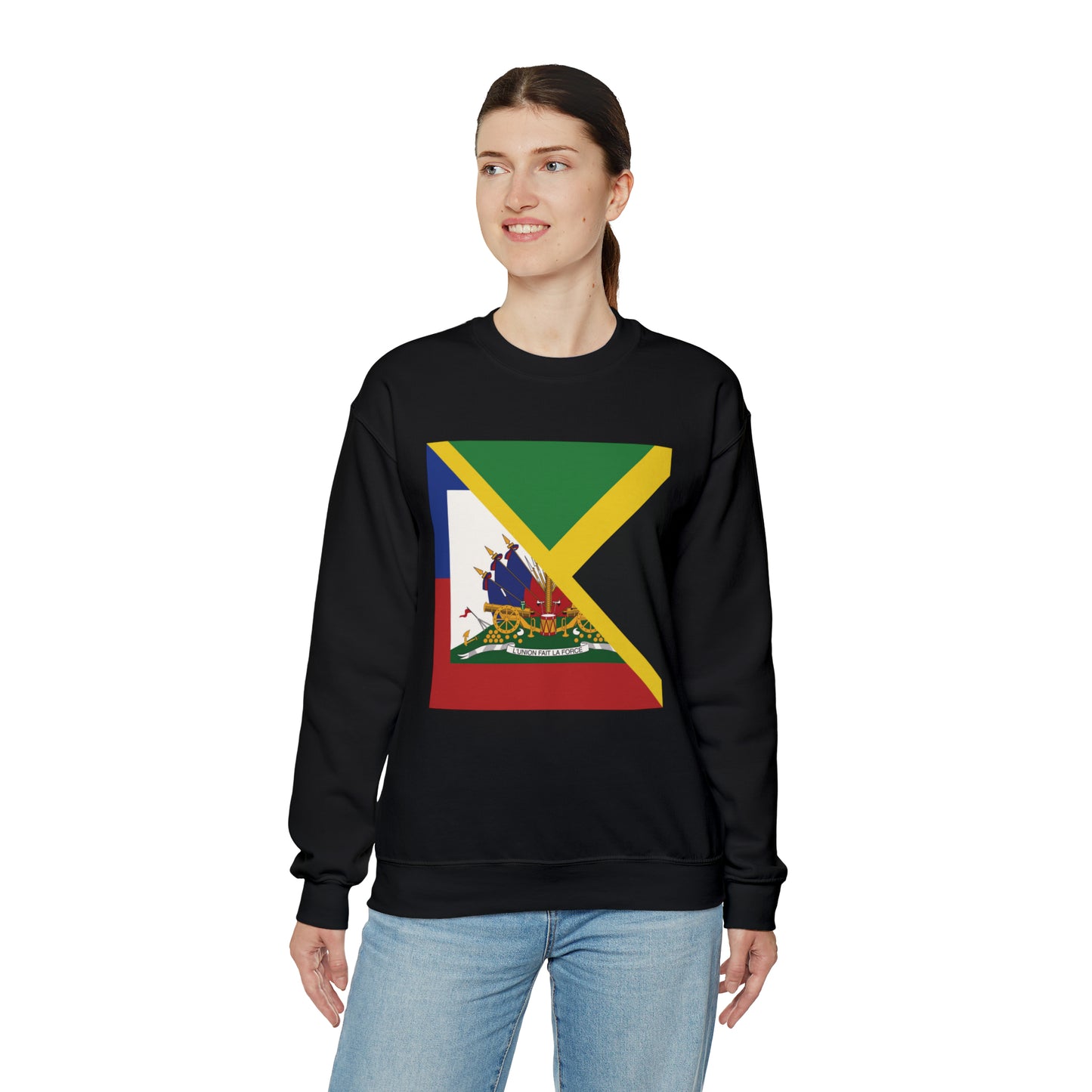 Haitian Jamaican Flag | Half Jamaica Haiti Unisex Sweatshirt