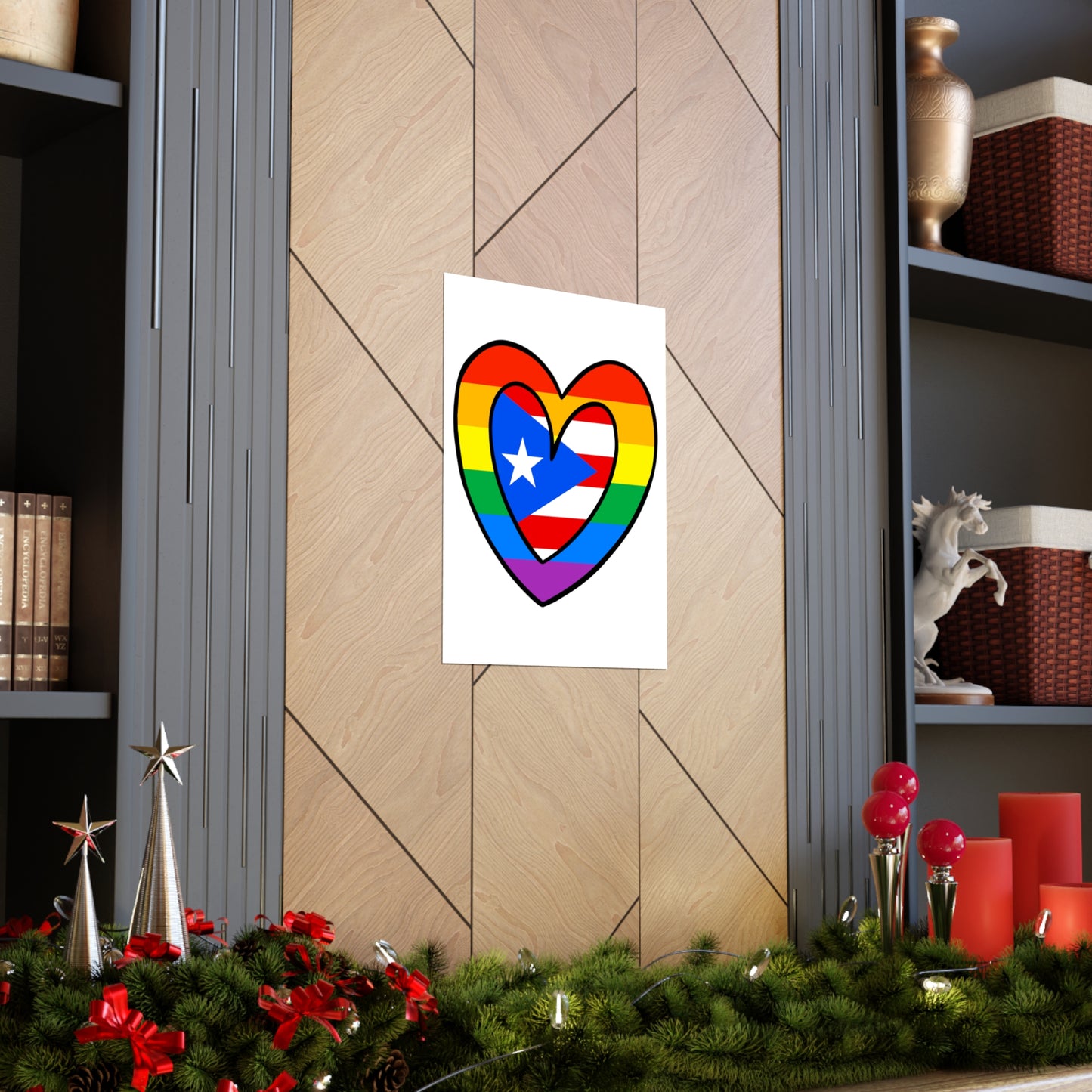 Puerto Rican Rainbow Flag Heart PR Pride Parade Premium Matte Poster