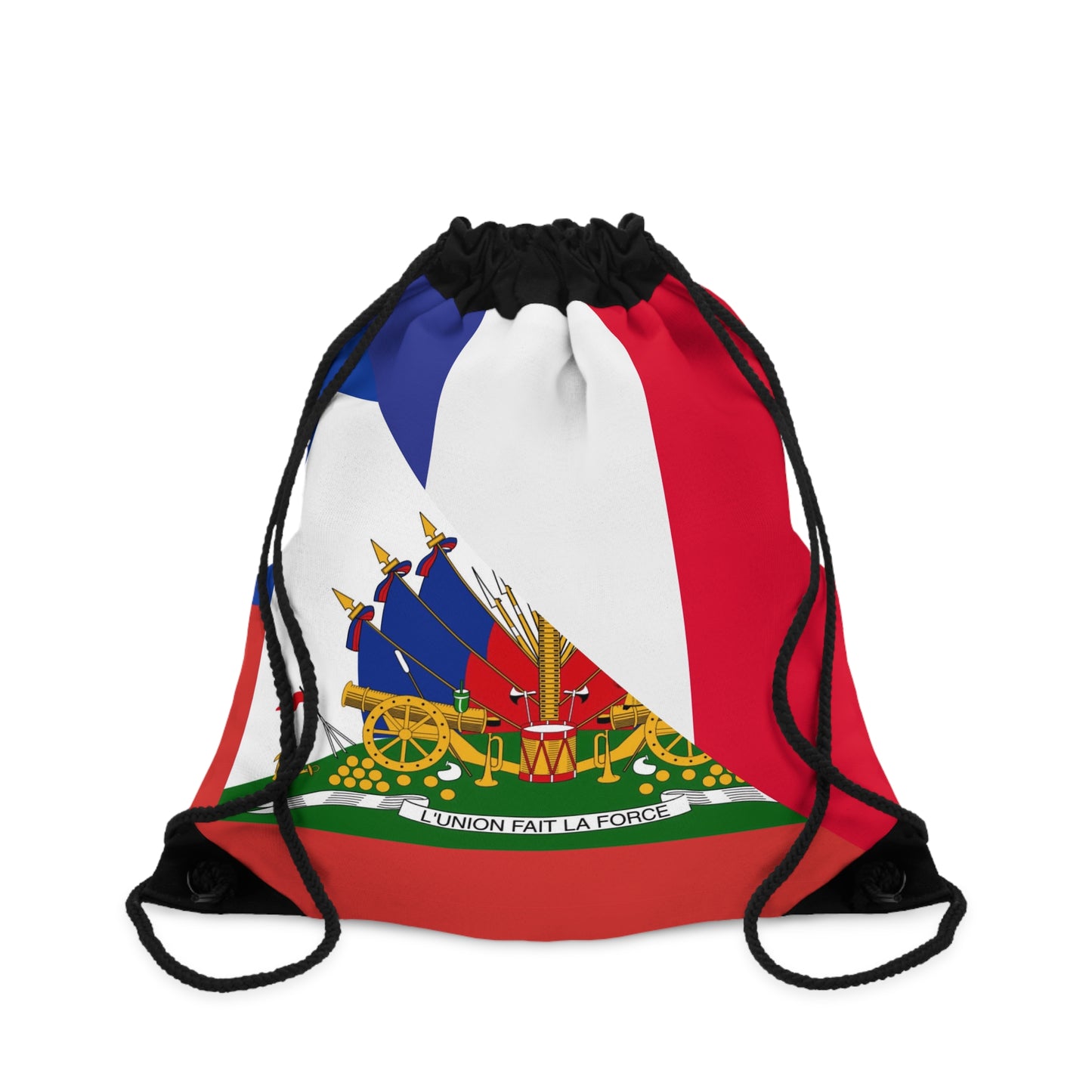 Haitian French Flag Half Haiti France Drawstring Bag