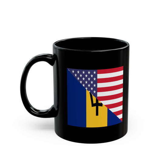 Bajan American Flag Barbados USA Black Mug (11oz, 15oz)