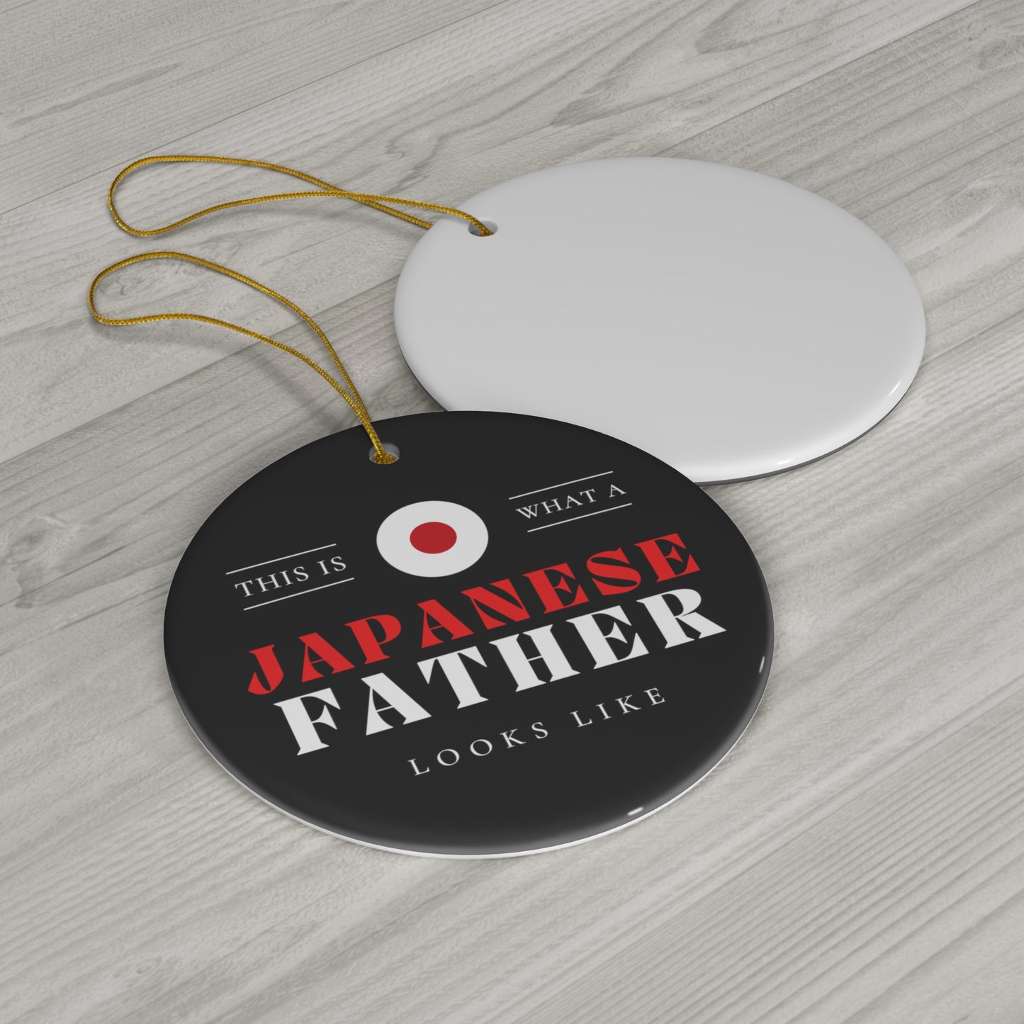 Japanese Father Looks Like Japan Flag Fathers Day Ceramic Ornament | Christmas Tree Ornaments