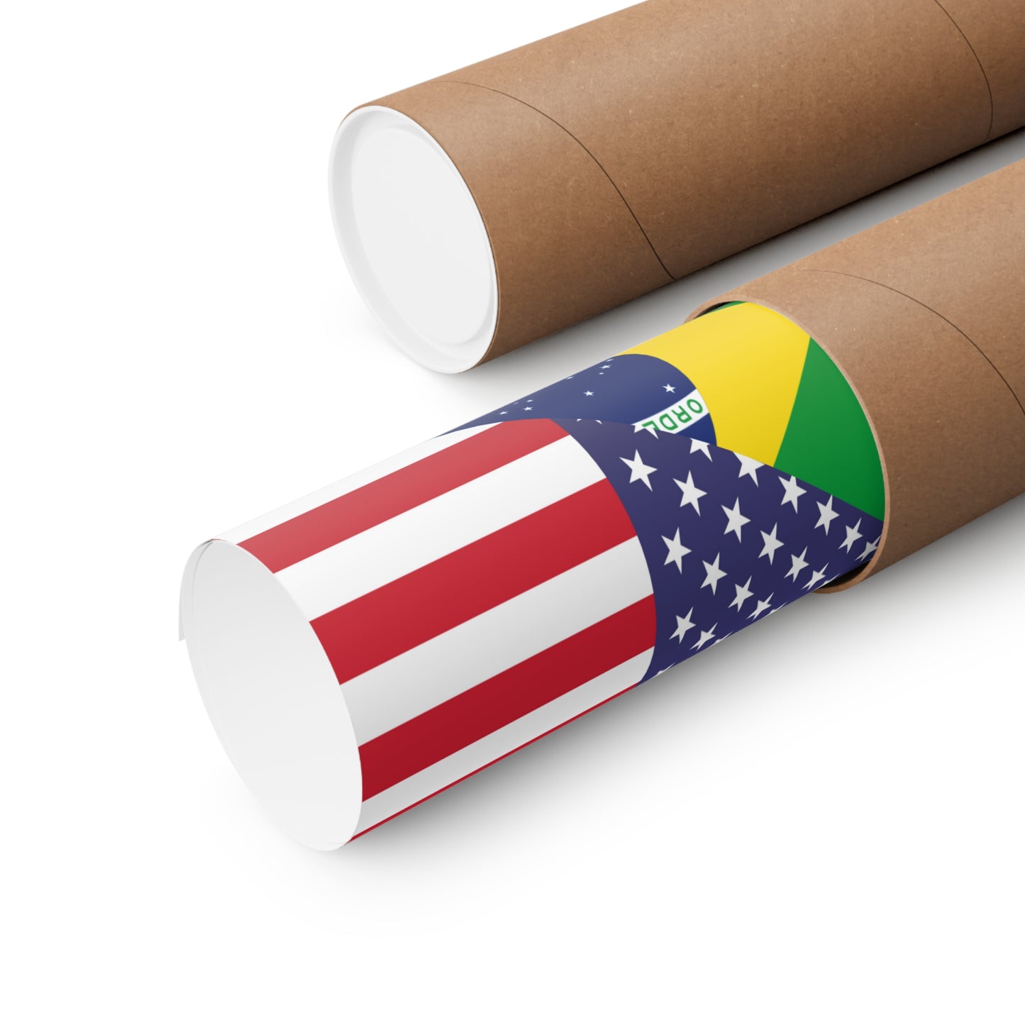 Brazilian American Flag Half Brazil USA Brasil Premium Matte Poster