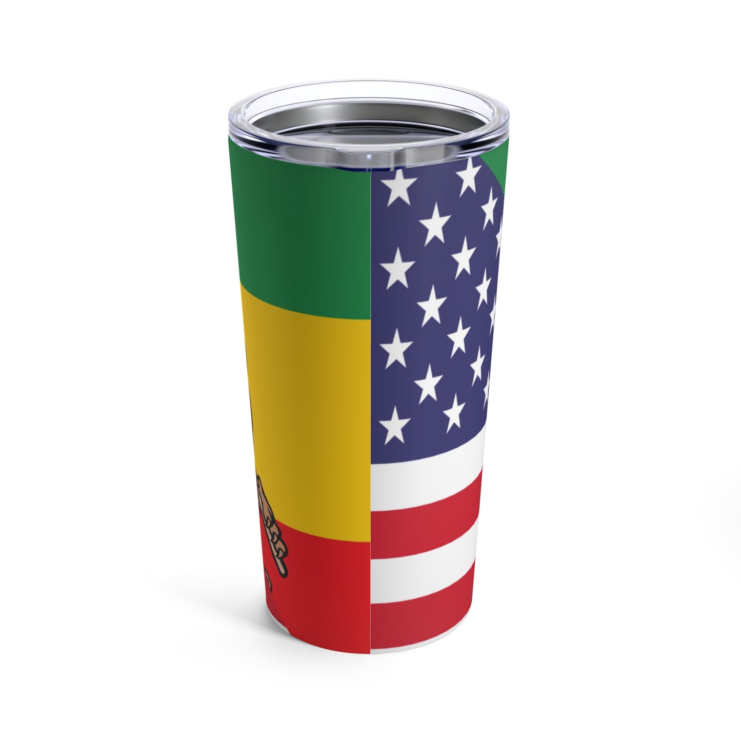 Ethiopian American Lion of Judah Flag Ethiopia USA Tumbler 20oz