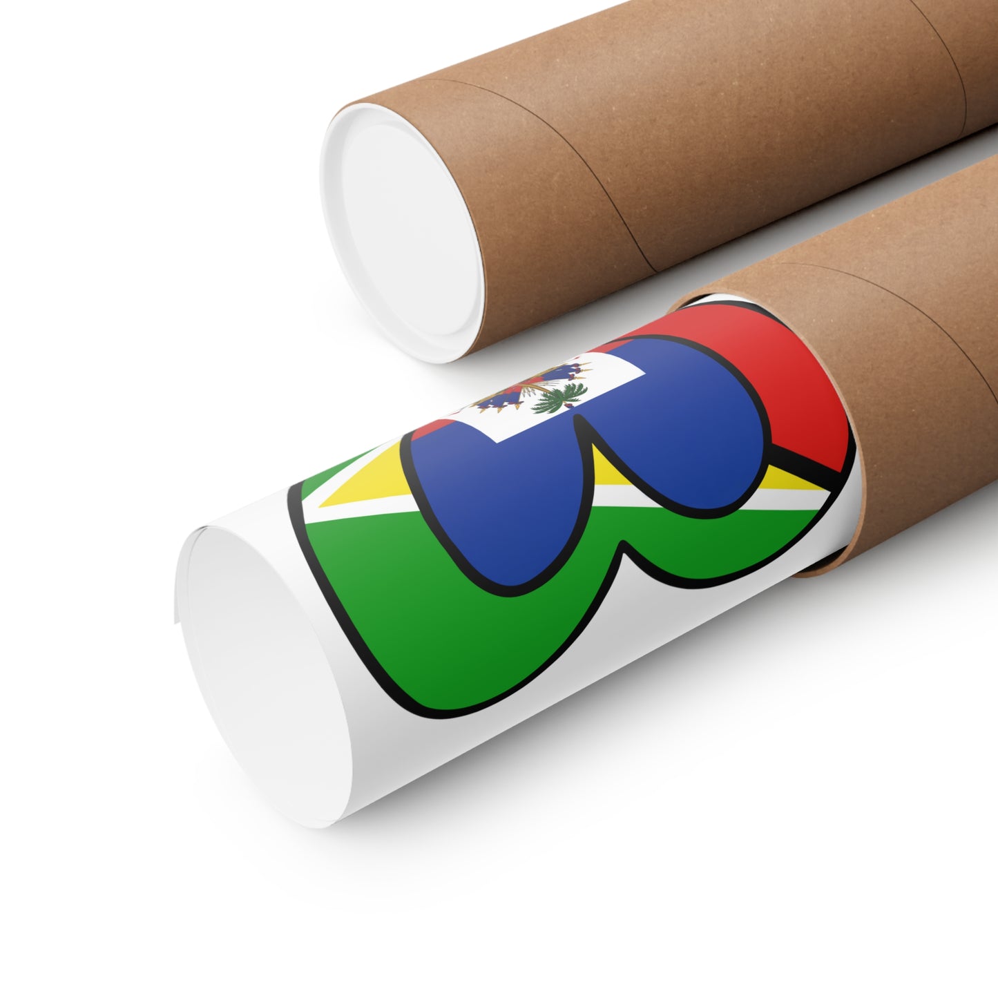 Guyanese Haitian Flag Inner Heart Guyana Haiti  Premium Matte Poster