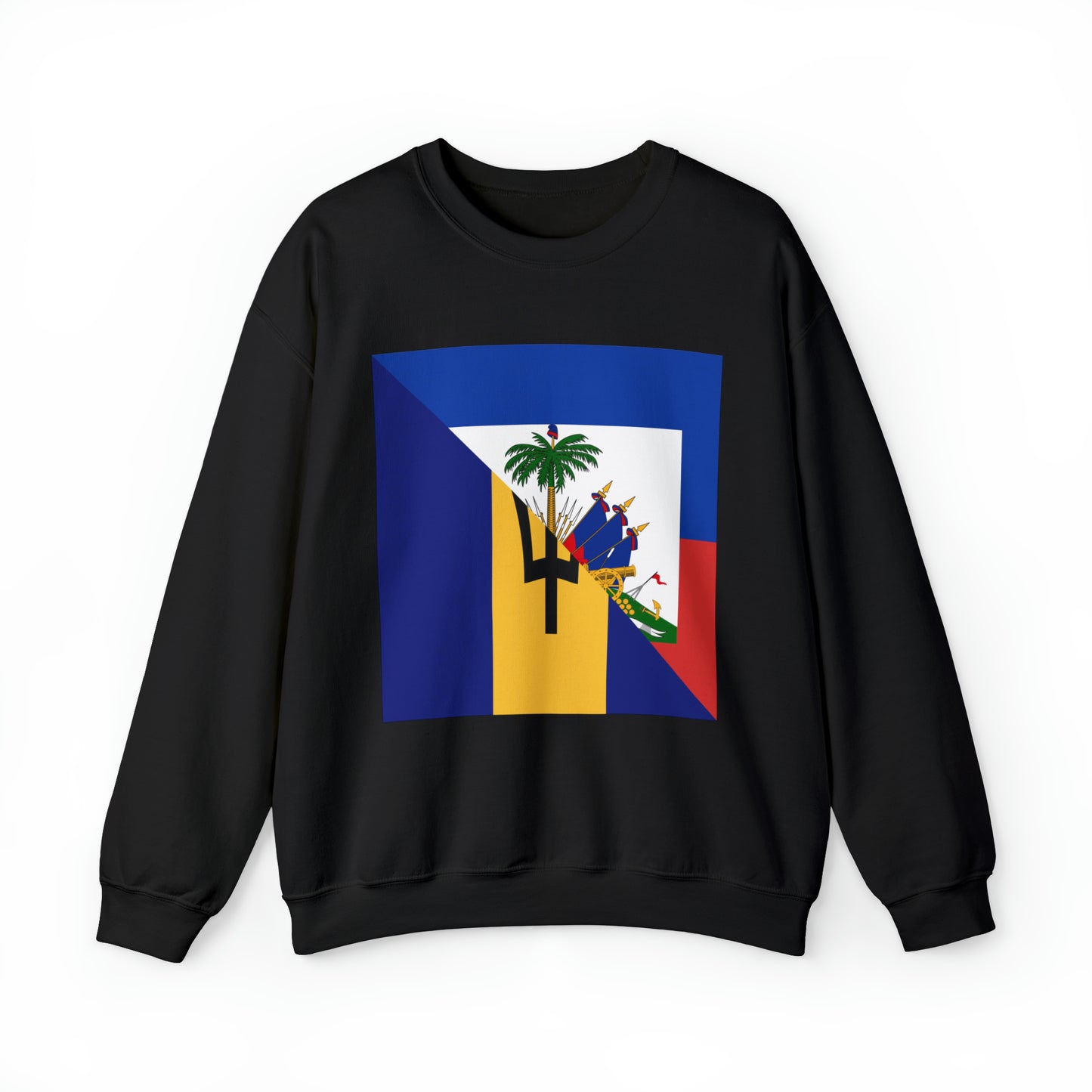 Haitian Bajan Flag Half Haiti Barbados Unisex Sweatshirt