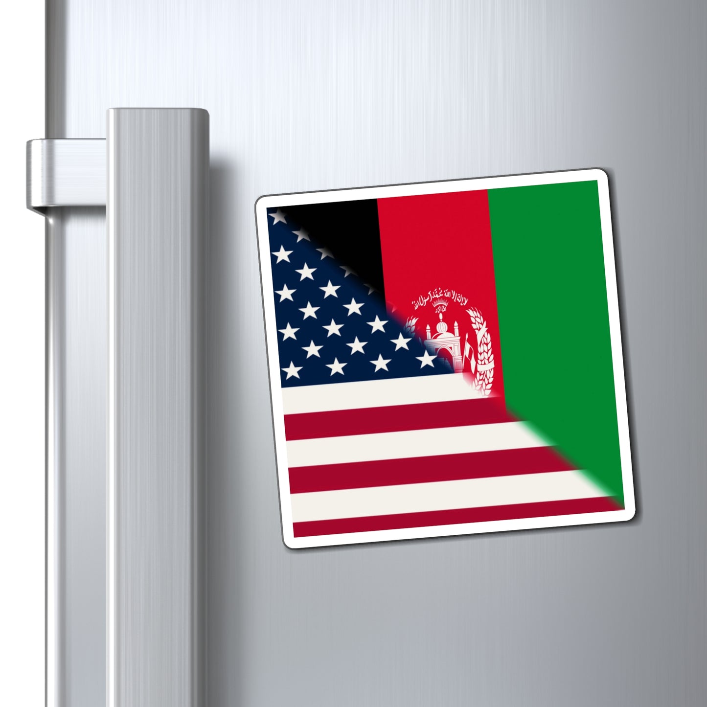 Afghanistan USA Flag | Half Afghan American Magnet