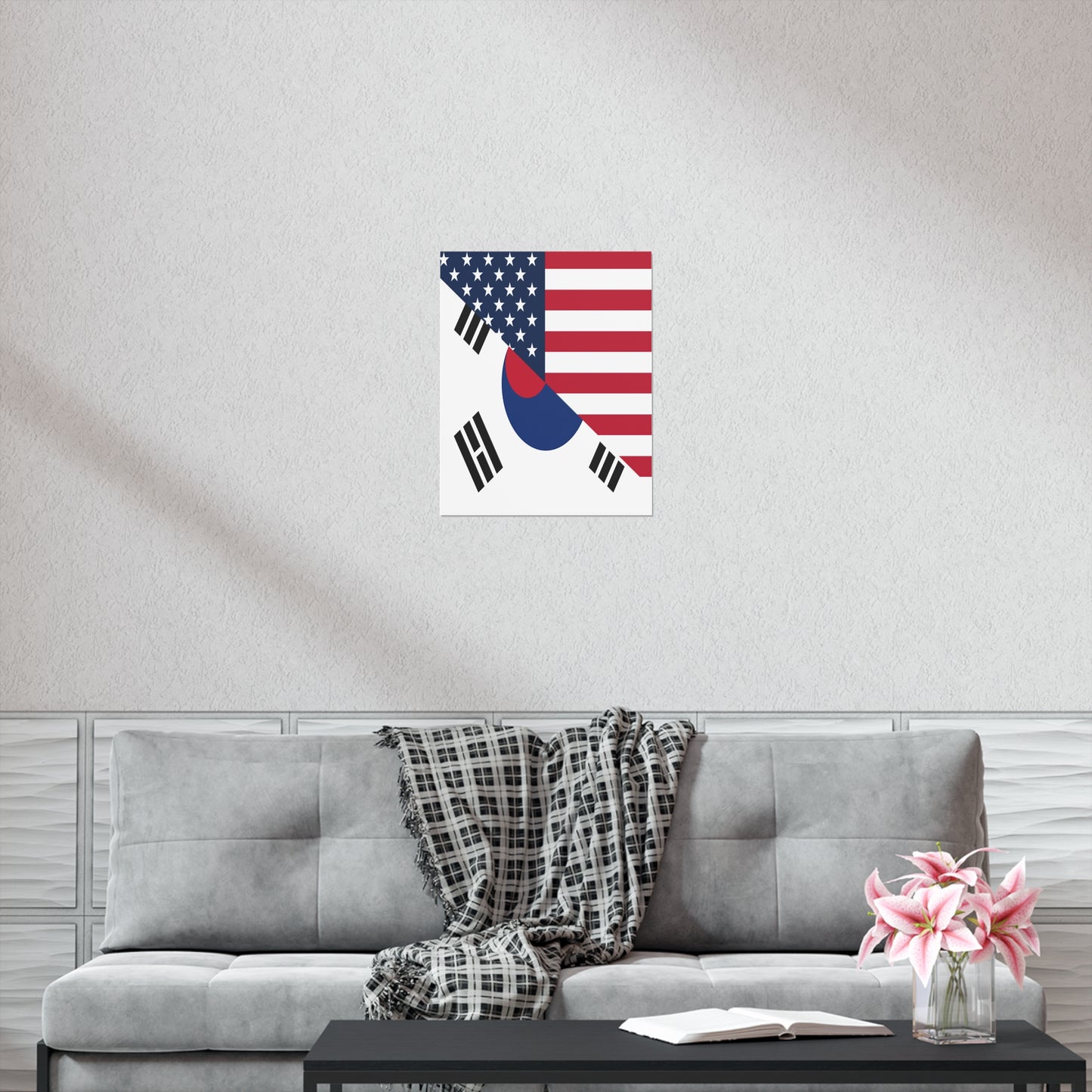 South Korean American Flag Half South Korea USA Premium Matte Poster