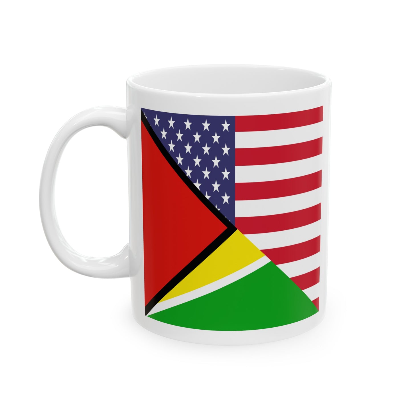 Guyana American Flag Half Guyanese USA Ceramic Mug 11oz, 15oz Cup