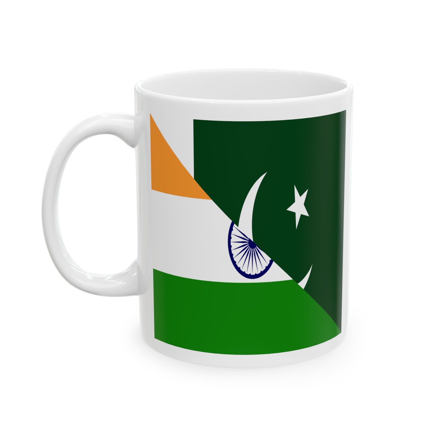 Pakistani Indian Flag Pakistan India Ceramic Mug 11oz, 15oz Cup