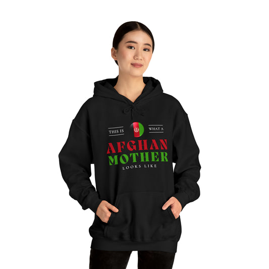 Afghan Mother Looks Like Afghanistan Flag Mothers Day Hoodie | Unisex Pullover Hooded Sweatshirt