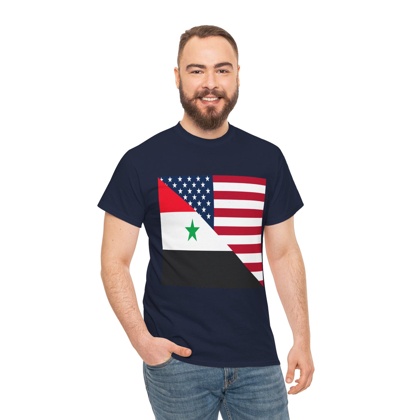 Syrian American Flag Half Syria USA T-Shirt | Unisex Tee Shirt