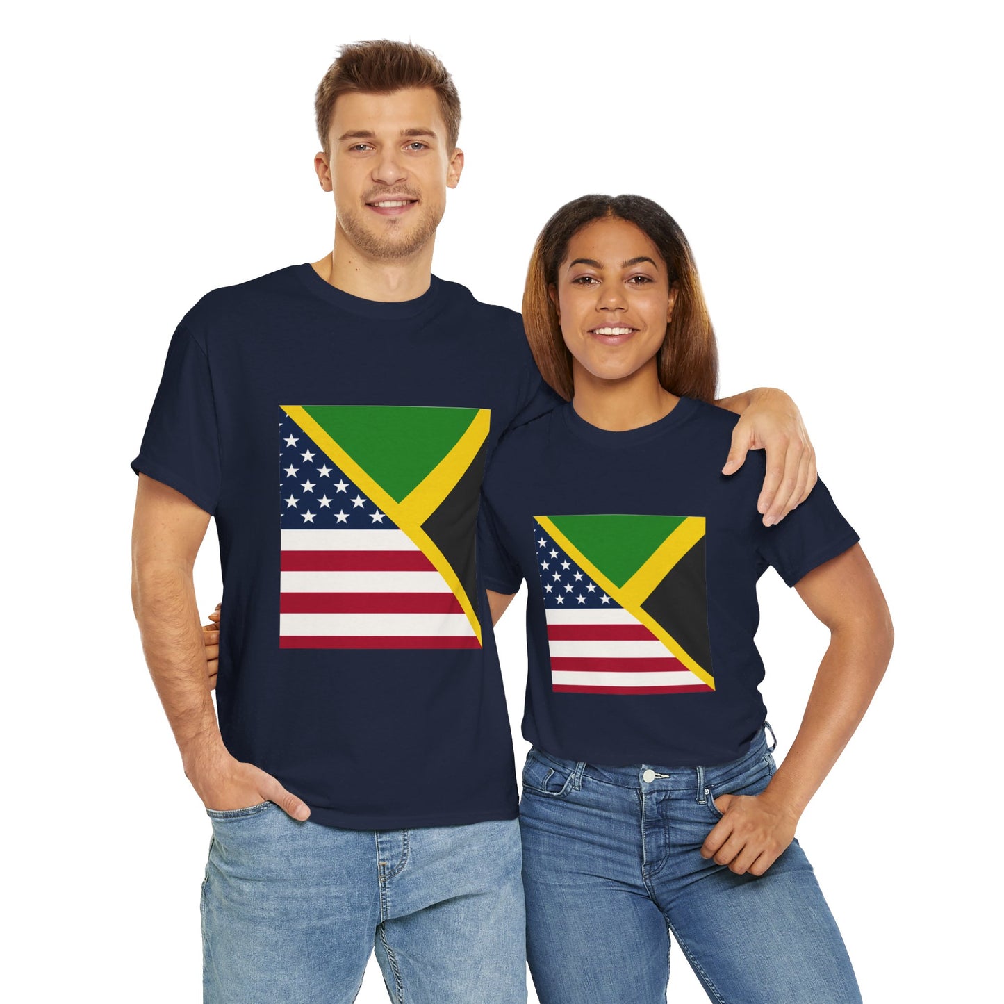 Jamaican American Flag Tee | Half Jamaica USA