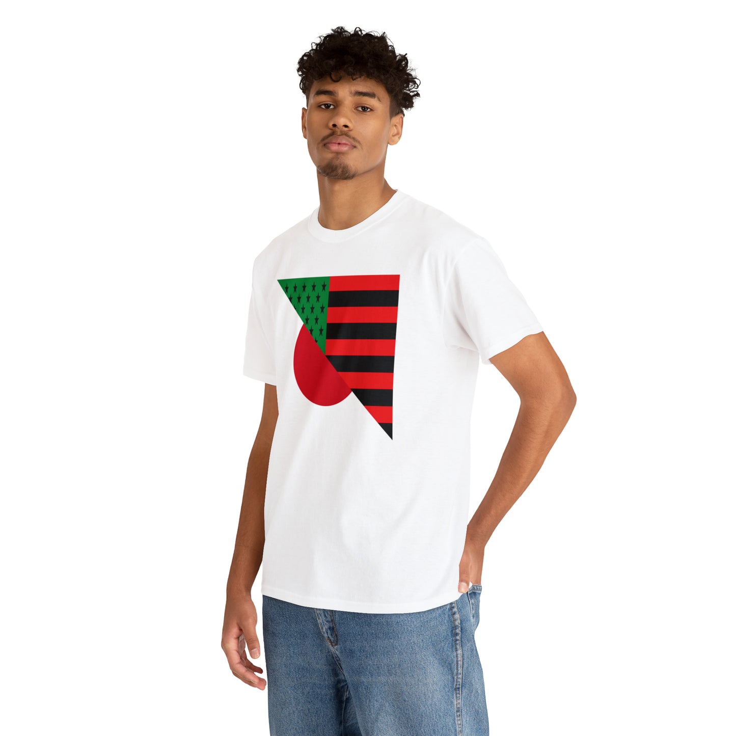 Black Japanese Flag Half African American Japan T-Shirt | Unisex Tee Shirt