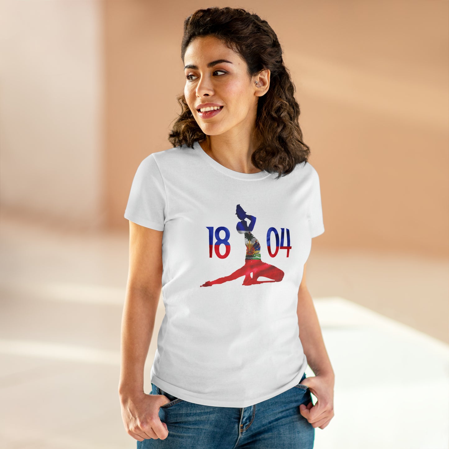 Women's Haitian Flag 1804 Neg Mawon | Haitian Independence New Marron Cotton Tee Shirt