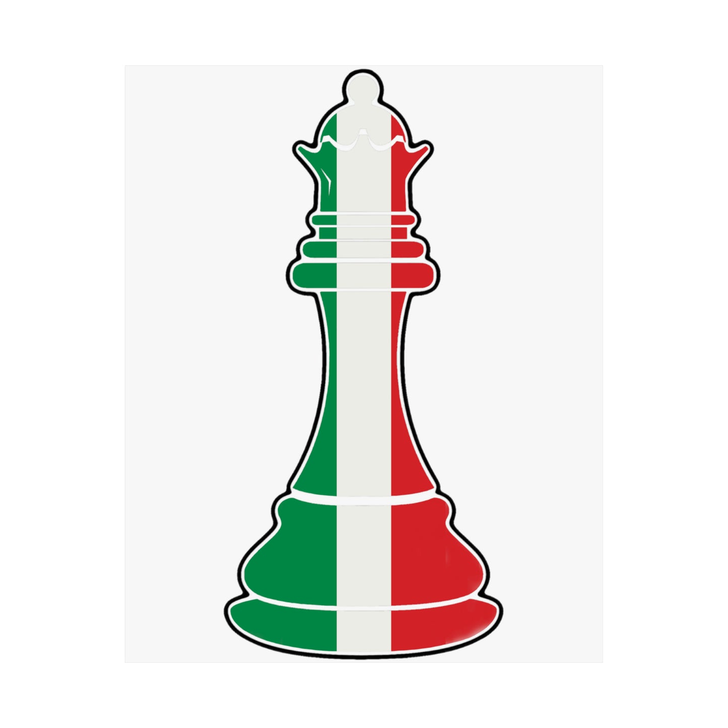 Italian Queen Flag Chess Piece Italy Premium Matte Poster