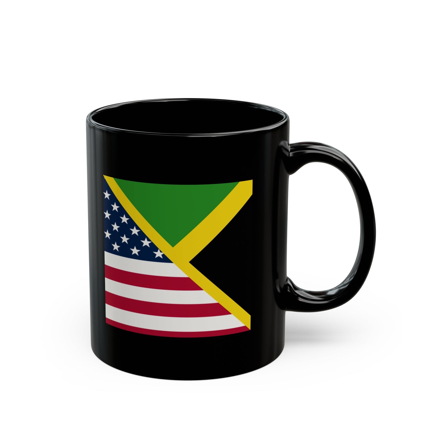 Jamaican American Flag Jamaica USA Black Mug (11oz, 15oz)